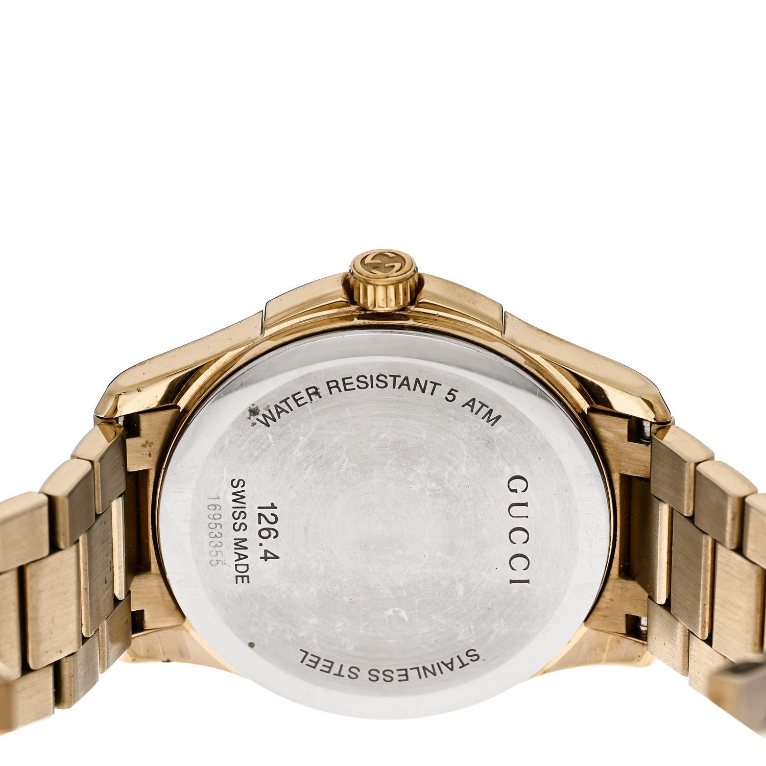 Gucci Stainless Steel 38mm G-Timeless Diamante Quartz Watch Gold 4 of 4