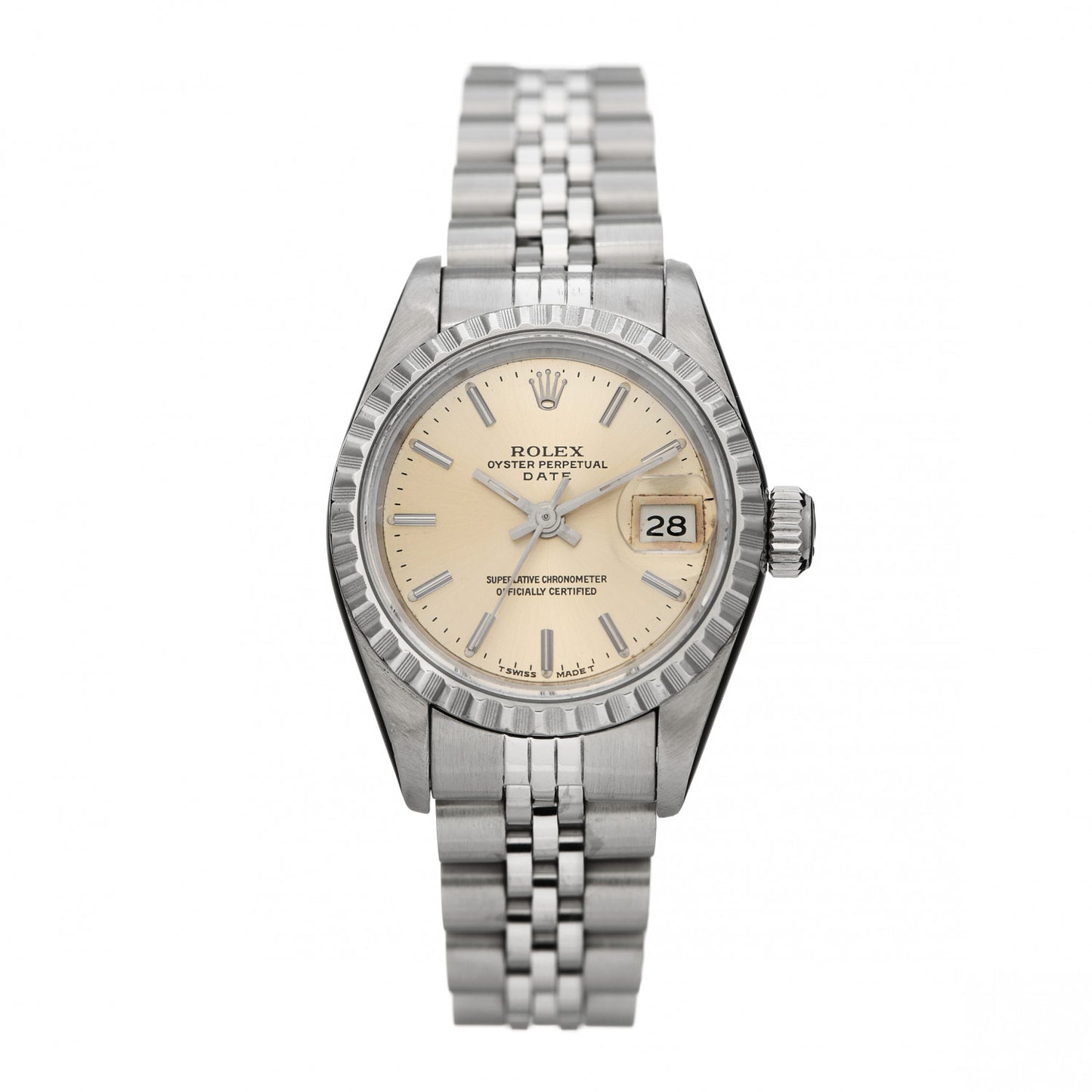 Stainless Steel 26mm Oyster Perpetual Date Watch Silver 69240