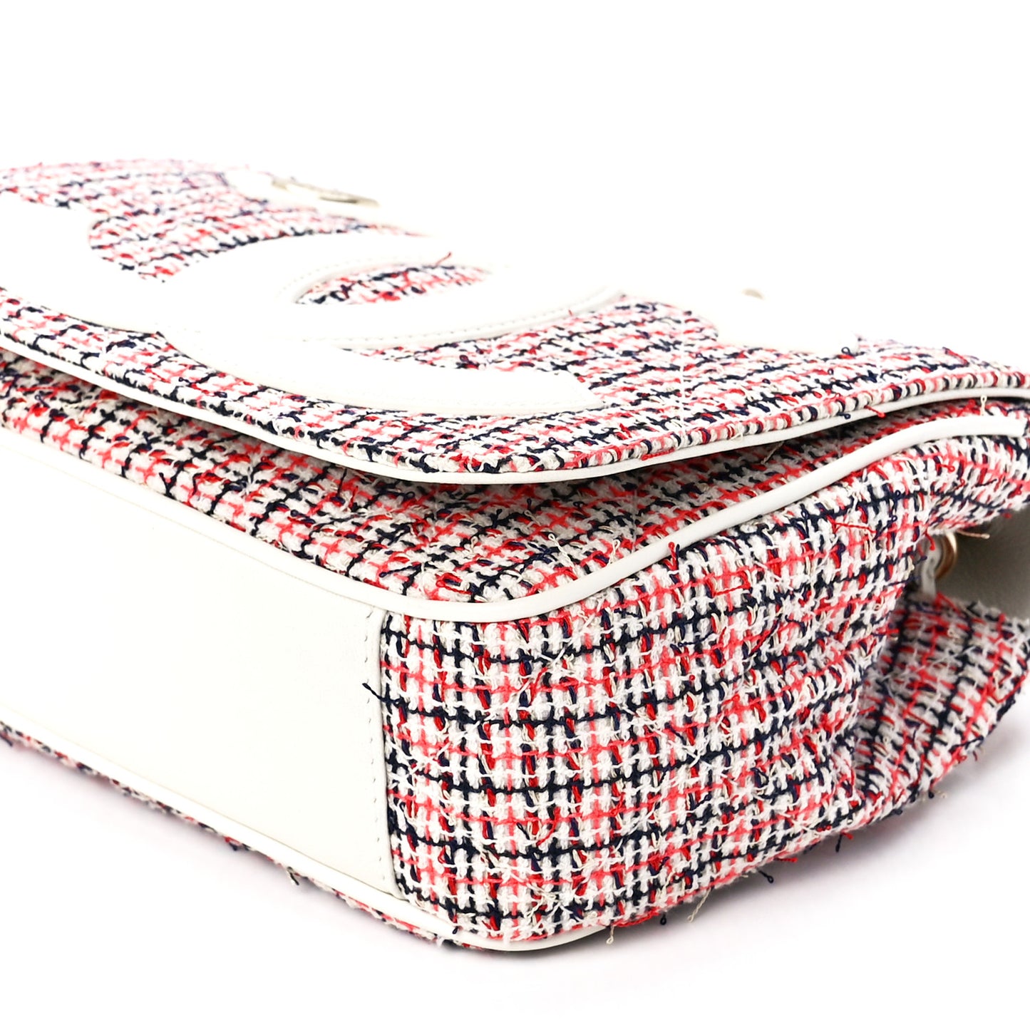 Tweed CC Mania Flap Bag Black Red White