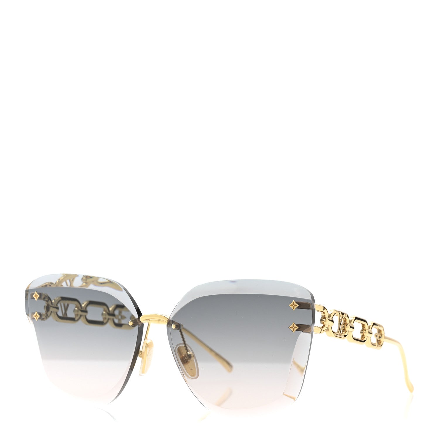 Louis Vuitton Metal Rimless LV Jewel Cat Eye Sunglasses Z1626U