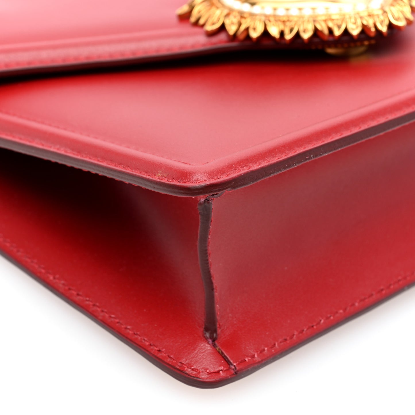 Smooth Calfskin Mini Devotion Crossbody Bag Rosso Papavero