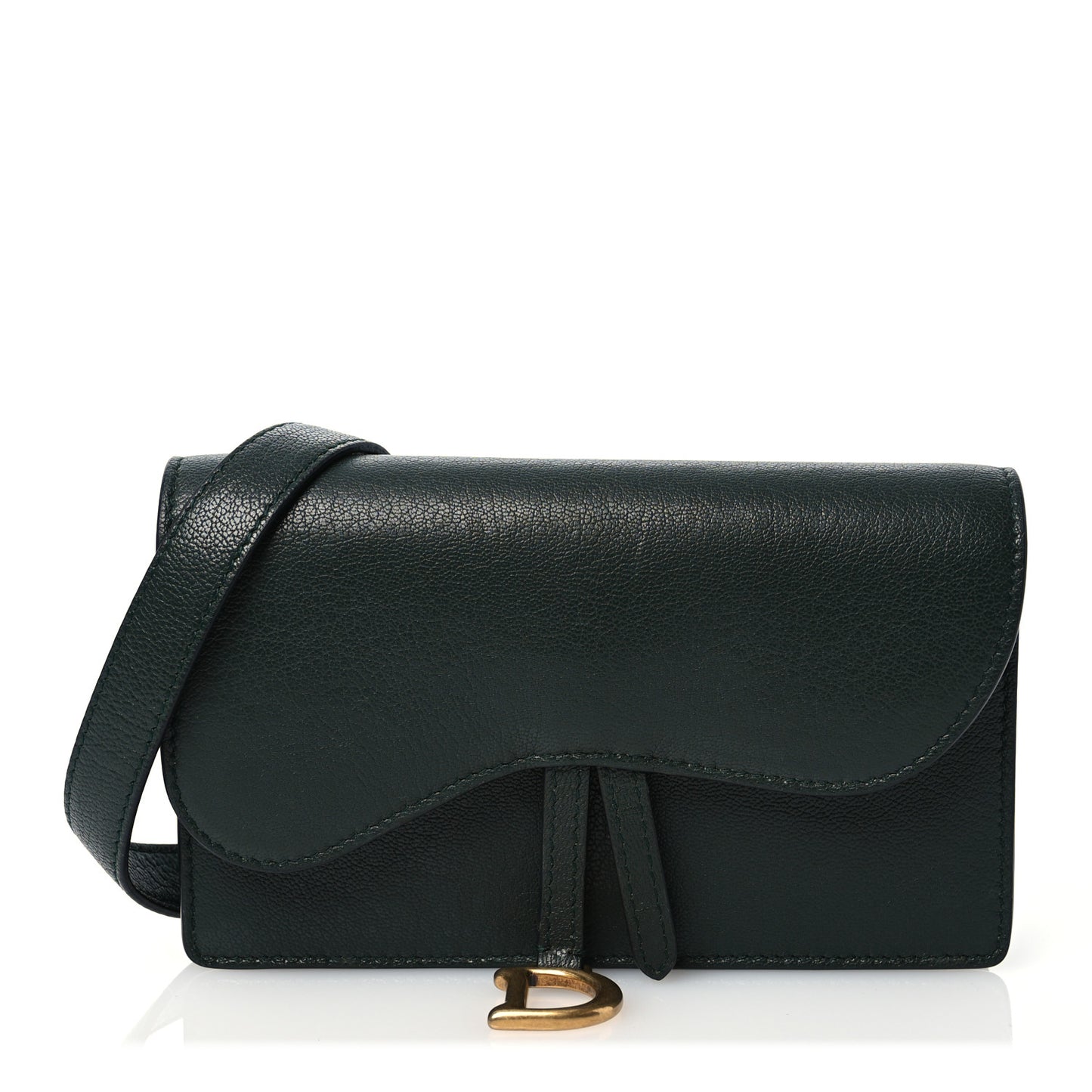 Goatskin Saddle Belt Bag Green
