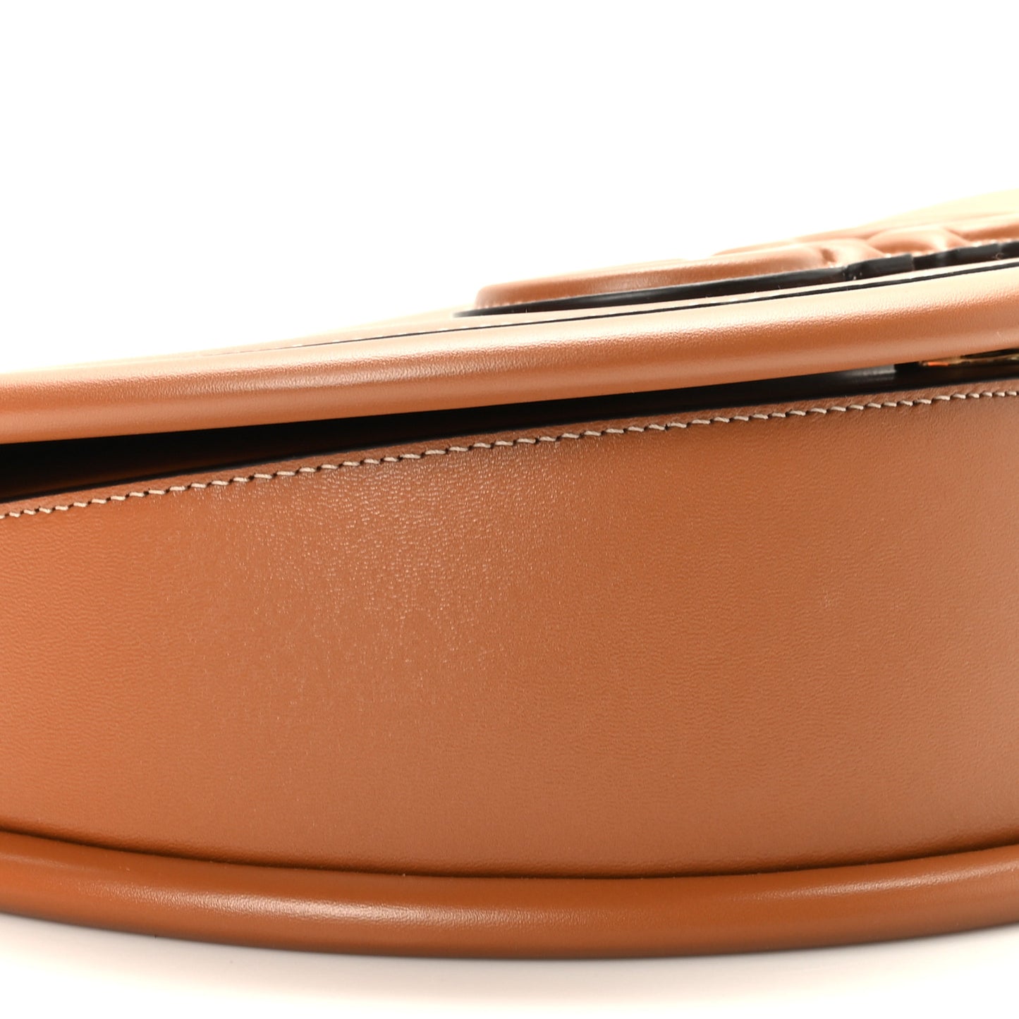 Calfskin Aura Shoulder Bag Brown