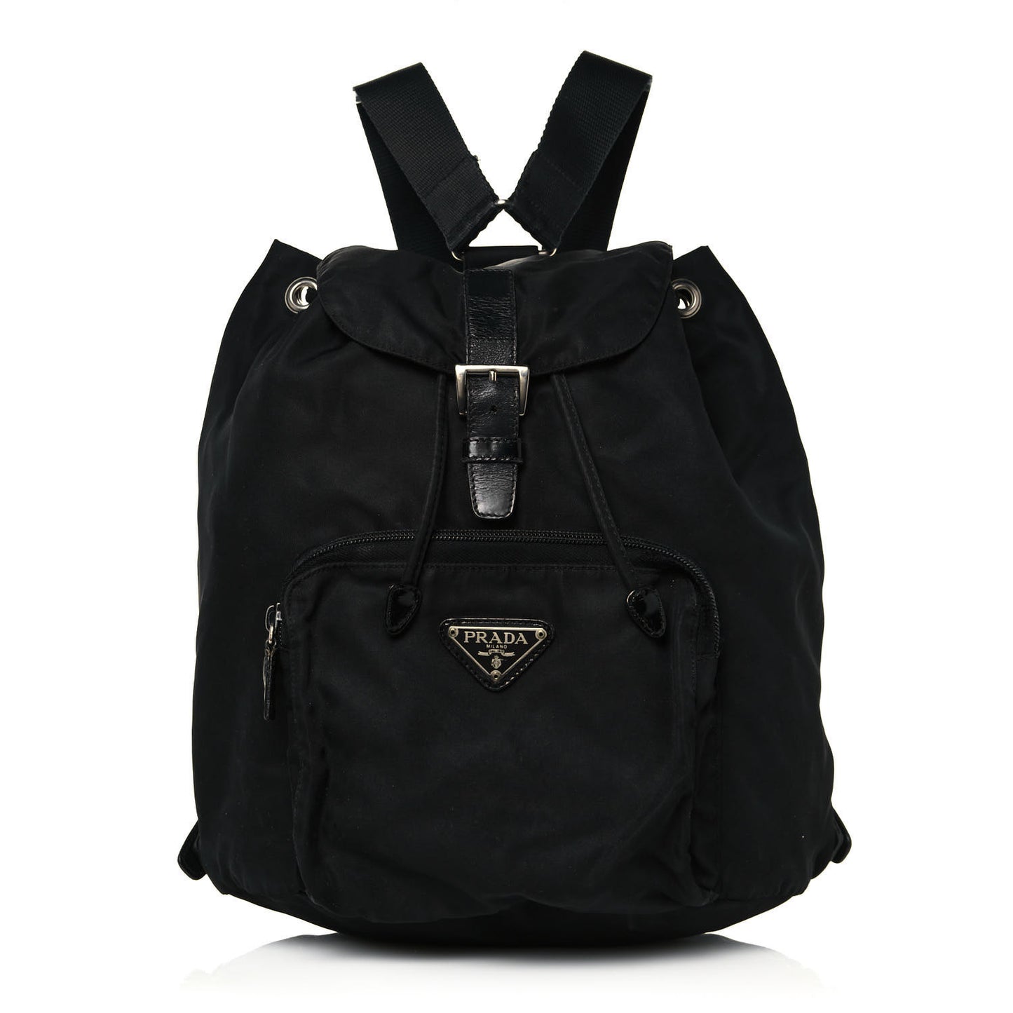 Nylon Vela Single Buckle Backpack Black