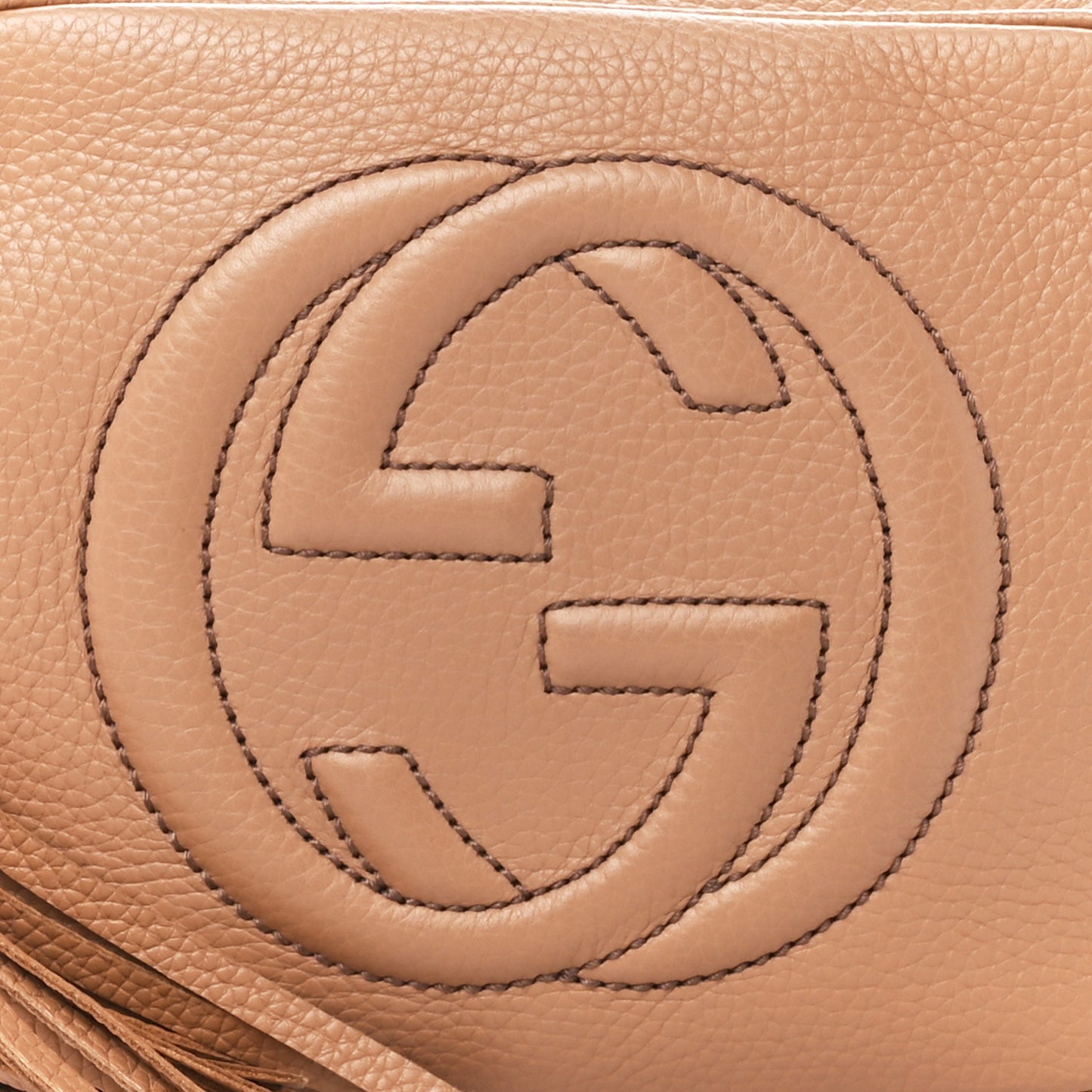 Pebbled Calfskin Small Soho Disco Bag Camelia