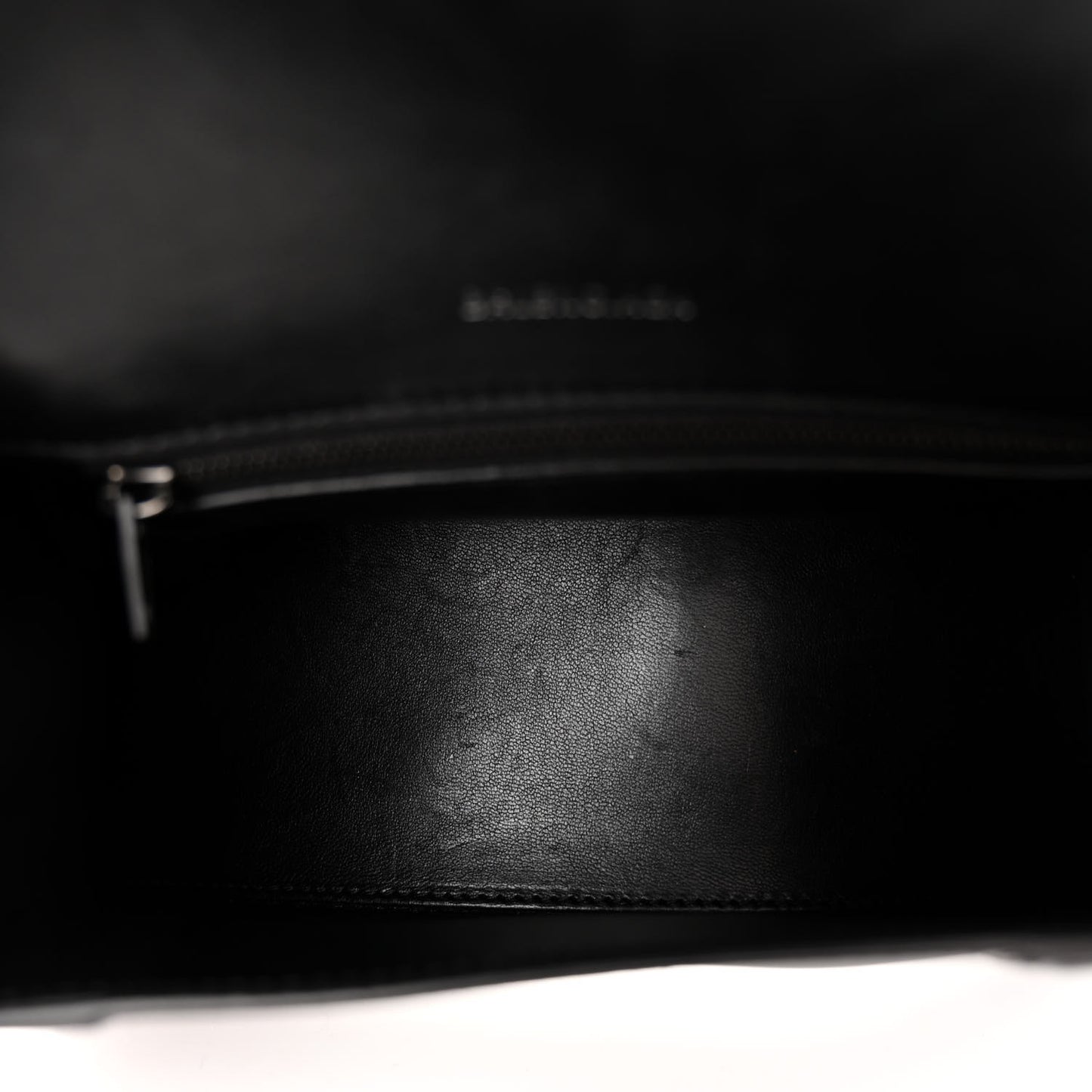 Shiny Box Calfskin Monochrome Small Hourglass Top Handle Bag Black