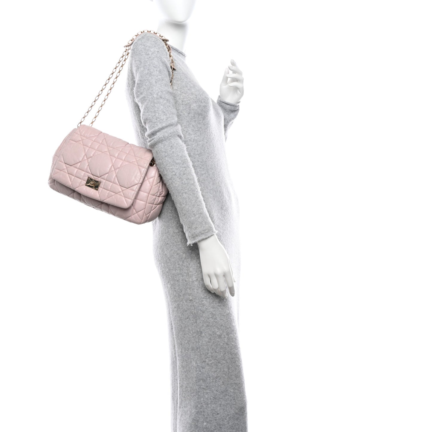 Lambskin Cannage Small Milly La Foret Shoulder Bag Pink