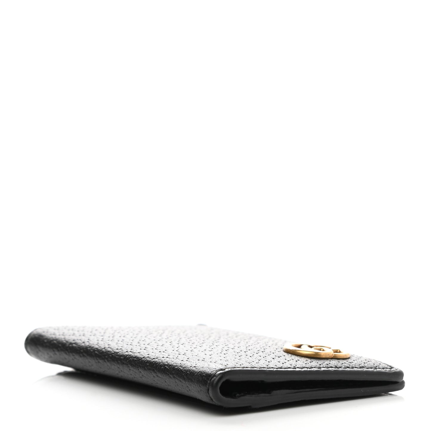 Calfskin Boar Effect GG Marmont Card Case Black