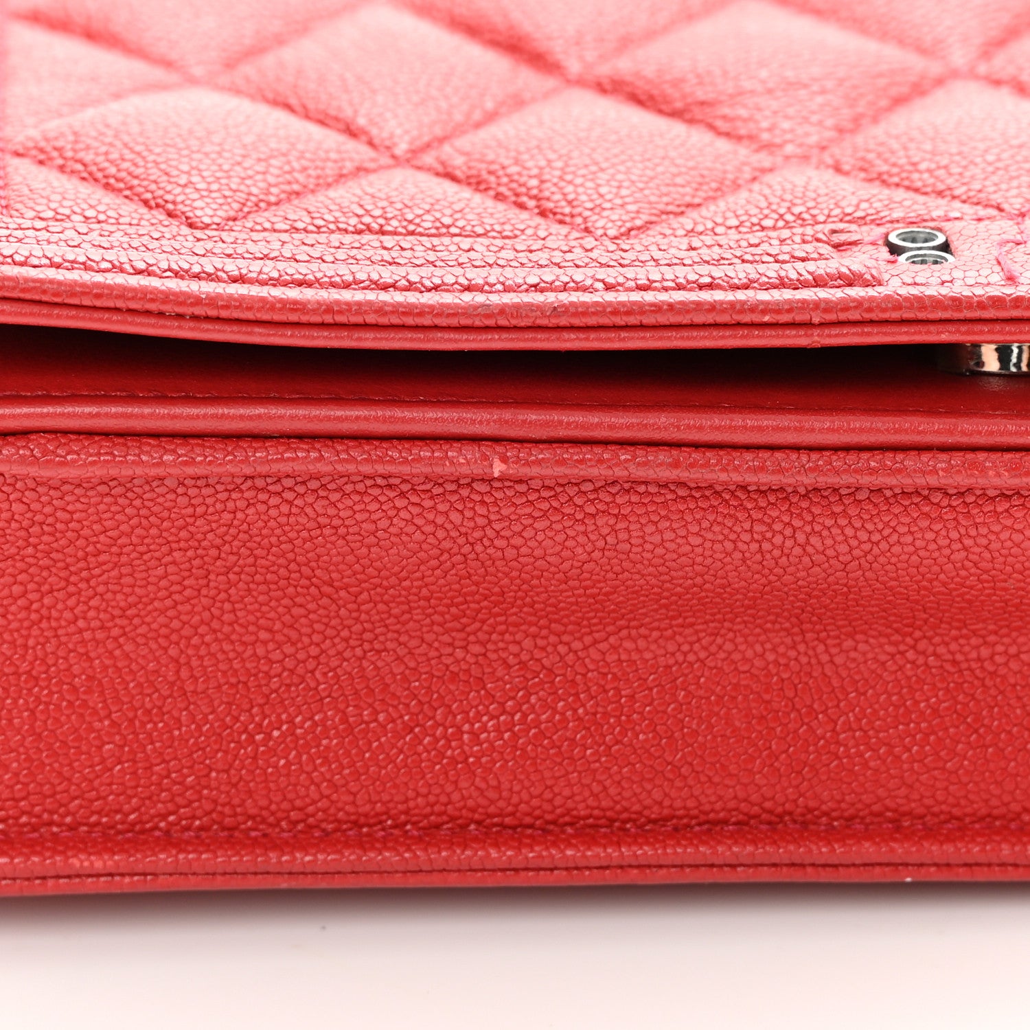 Chanel Caviar Quilted Boy Wallet On Chain WOC Red 14 of 17