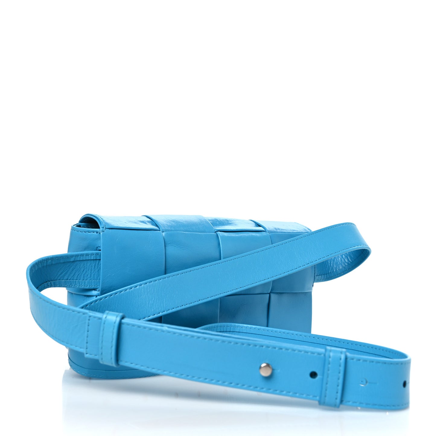 Paper Calfskin Intrecciato Cassette Belt Bag Pool