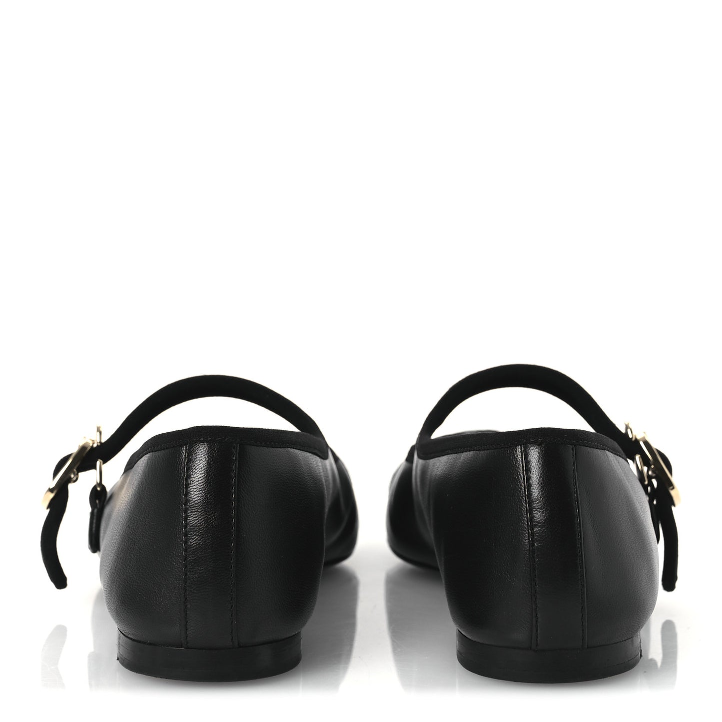 Lambskin Mary Jane Flats 36 Black