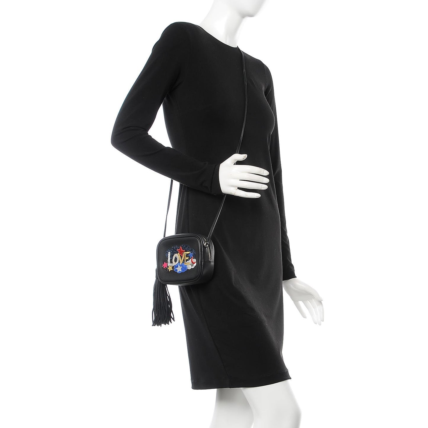 Calfskin Love Patchwork Blogger Bag Black