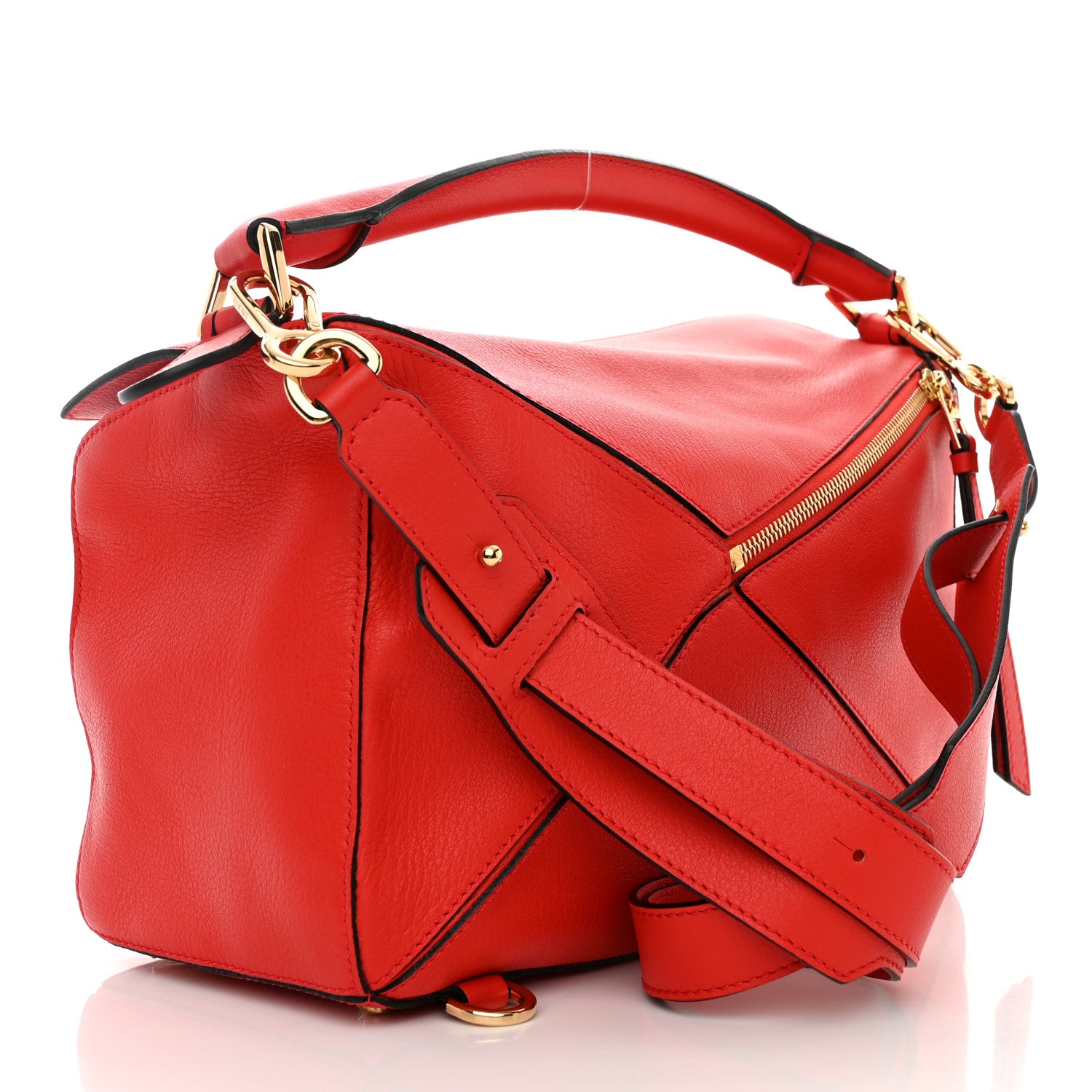 Loewe Calfskin Medium Puzzle Bag Scarlet 3 of 10