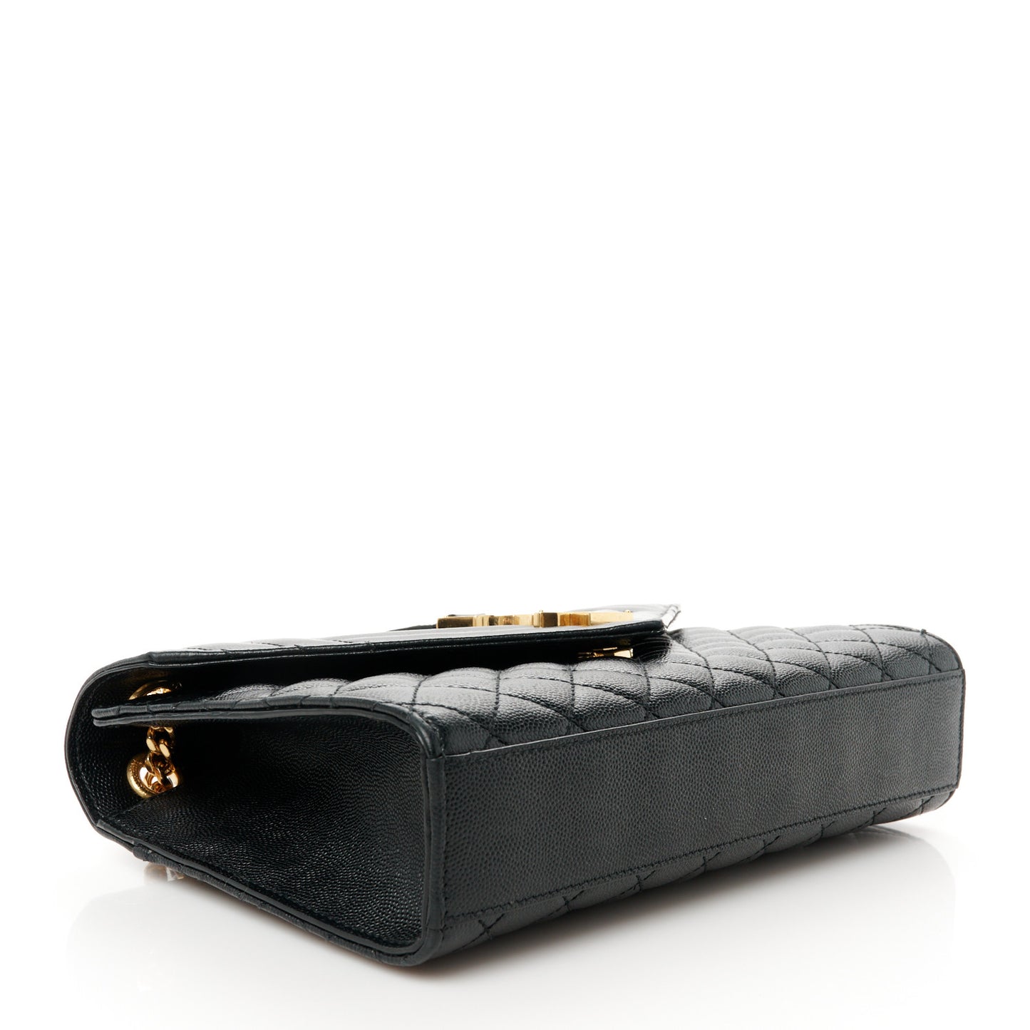 Grain De Poudre Textured Mixed Matelasse Triquilt Medium Monogram Satchel Black