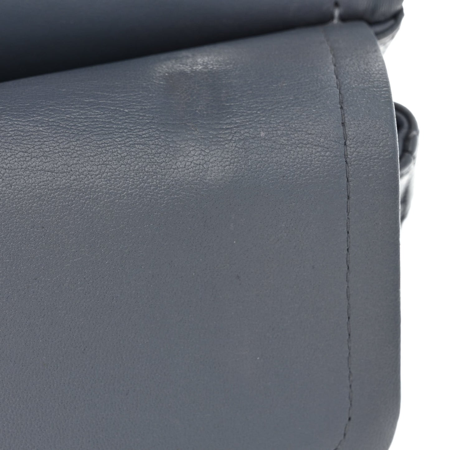 Lambskin Quilted Medium Double Flap Dark Grey