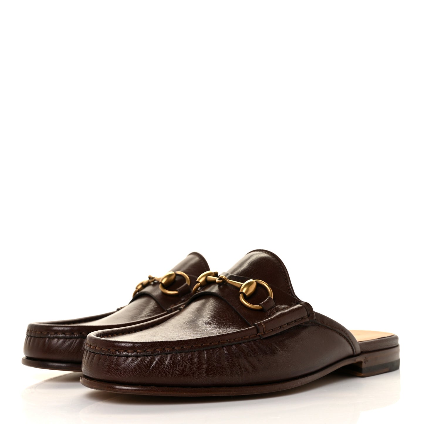Goatskin Mens Horsebit Slippers 6 Brown