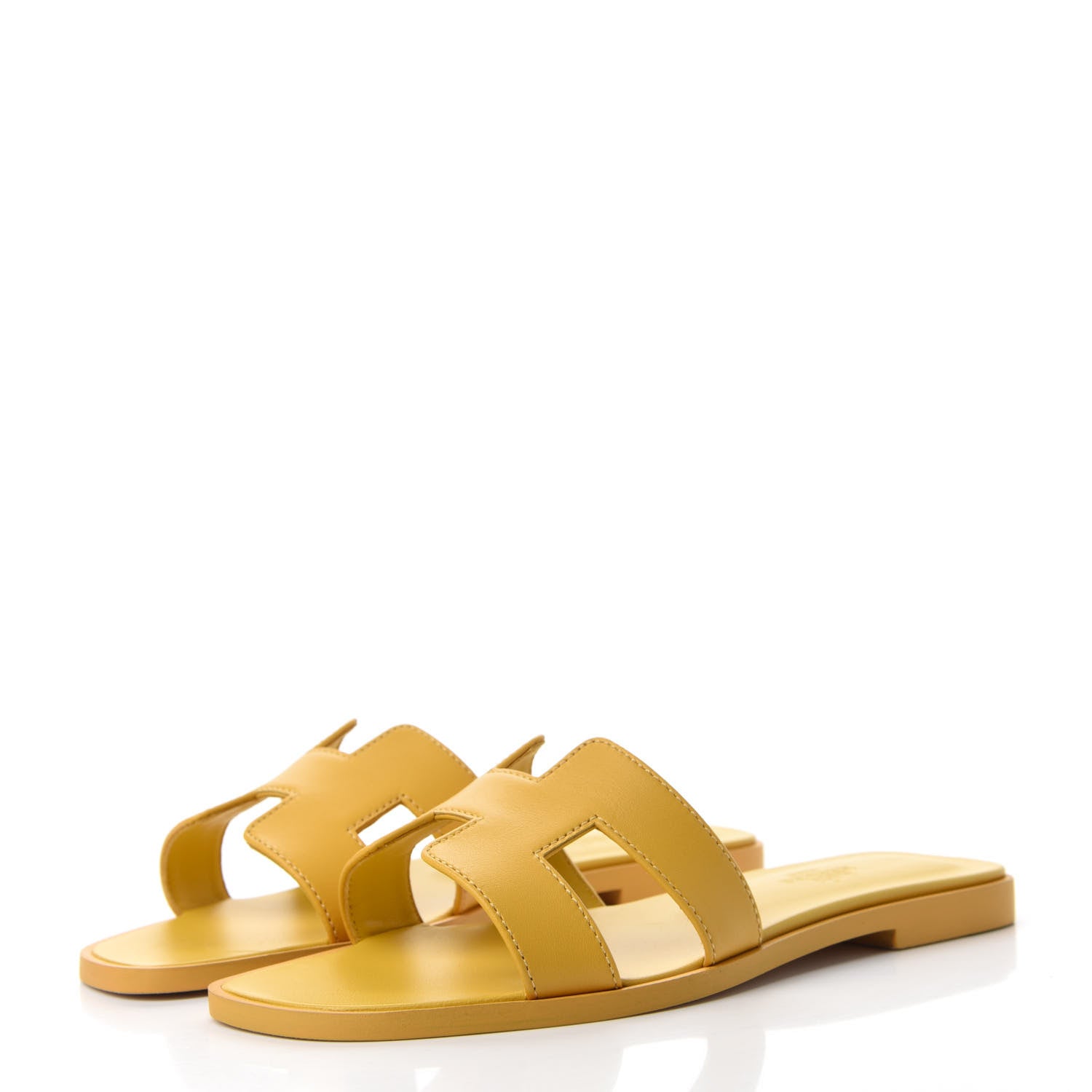 Hermes Calfskin Oran Sandals 36 Ocre Jaune 3 of 9