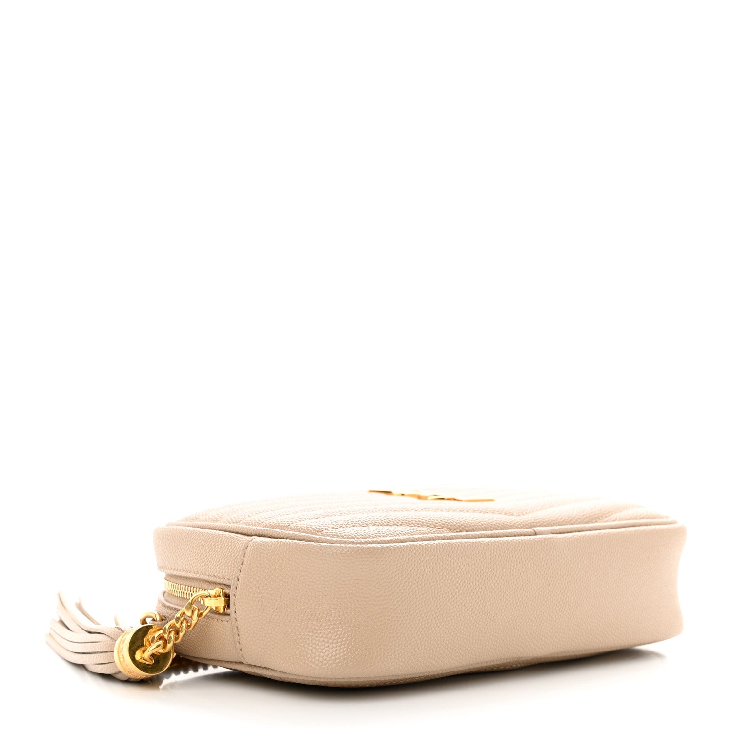 Saint Laurent Grain De Poudre Matelasse Monogram Mini Lou Camera Bag Dark Beige 4 of 11