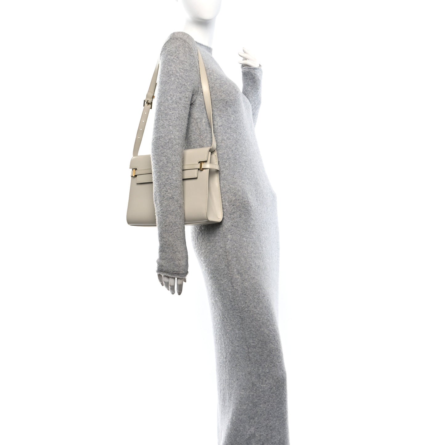 Smooth Calfskin Manhattan Shoulder Bag Crema Soft