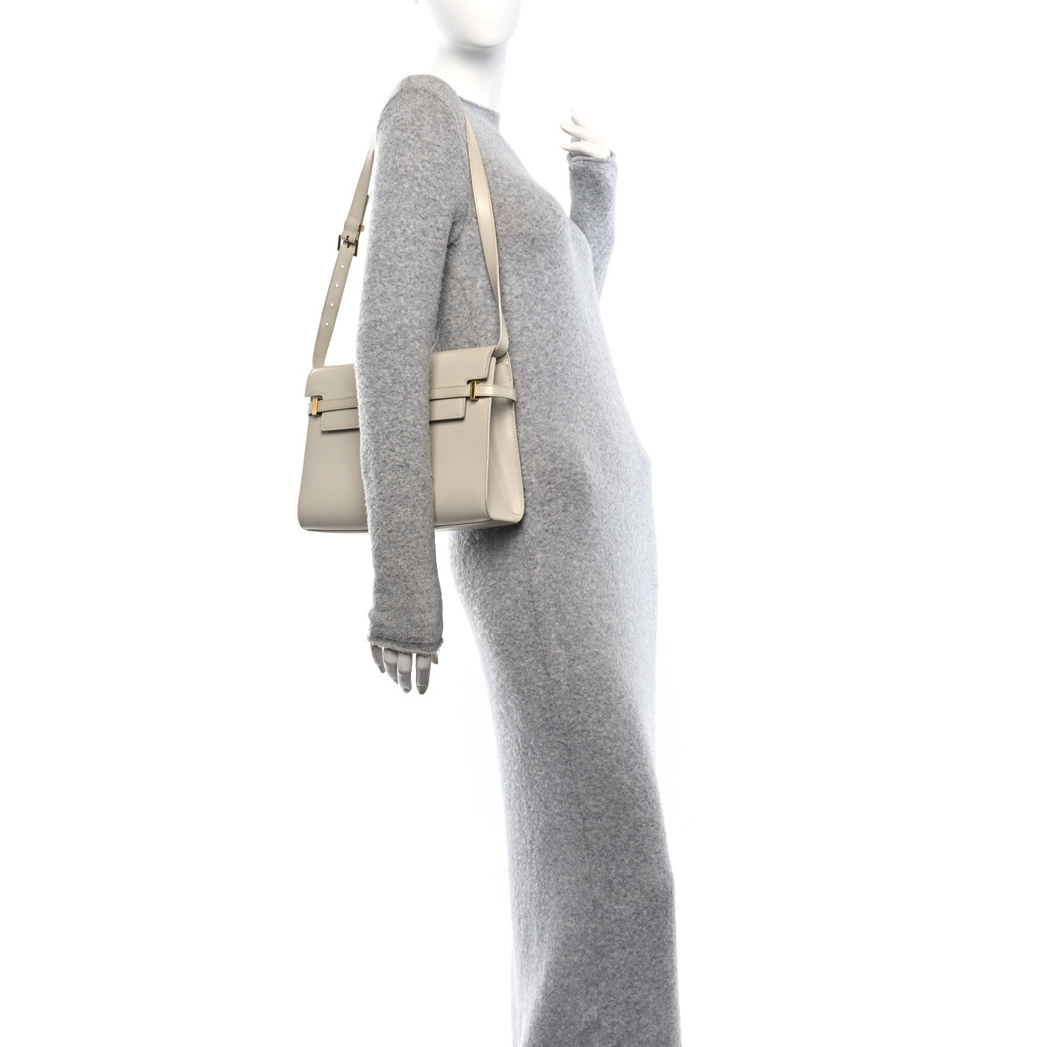 Saint Laurent Smooth Calfskin Manhattan Shoulder Bag Crema Soft 2 of 15