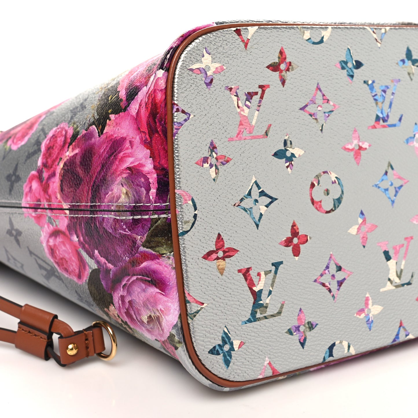 Metallic Monogram LV Garden Neverfull MM Silver