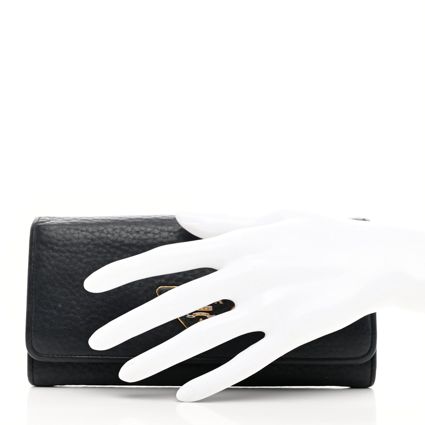 Vitello Daino Continental Flap Wallet Black