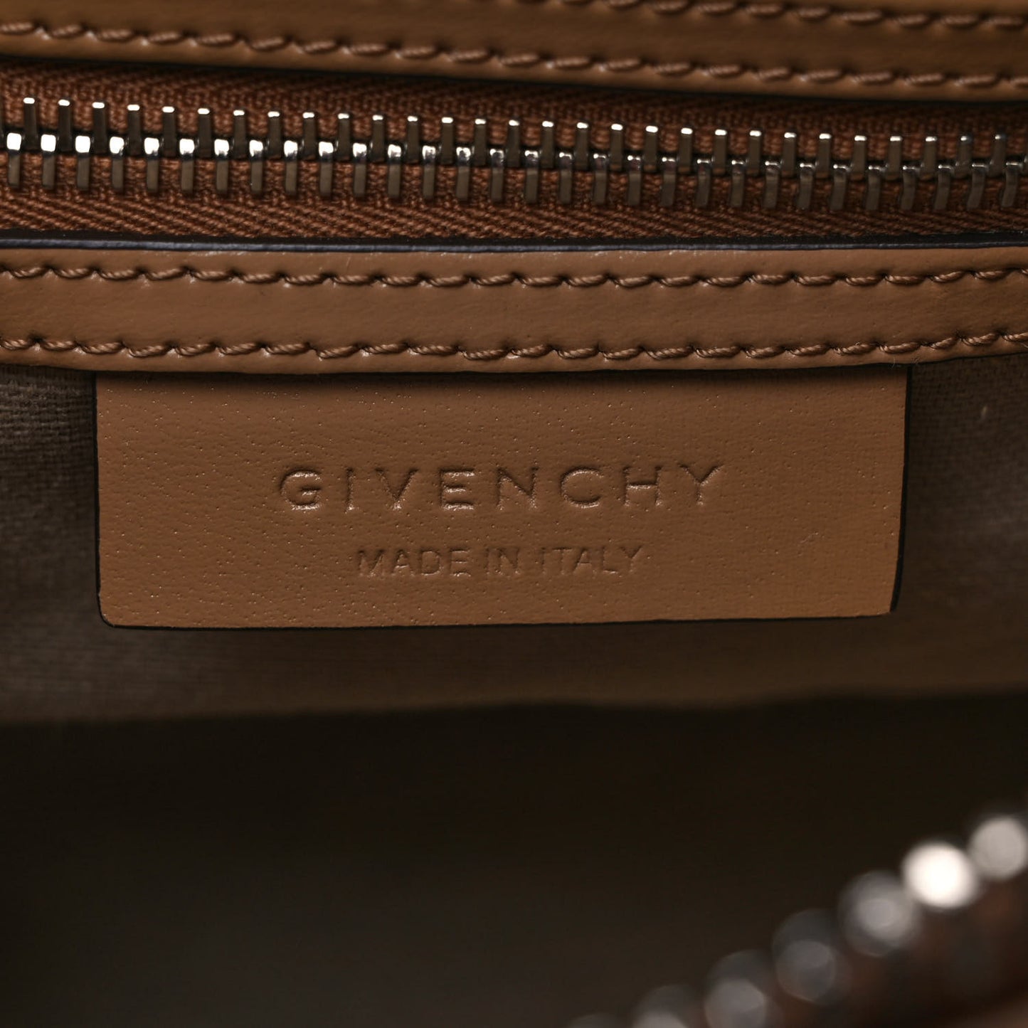 Shiny Lord Calfskin Mini Antigona Dark Beige