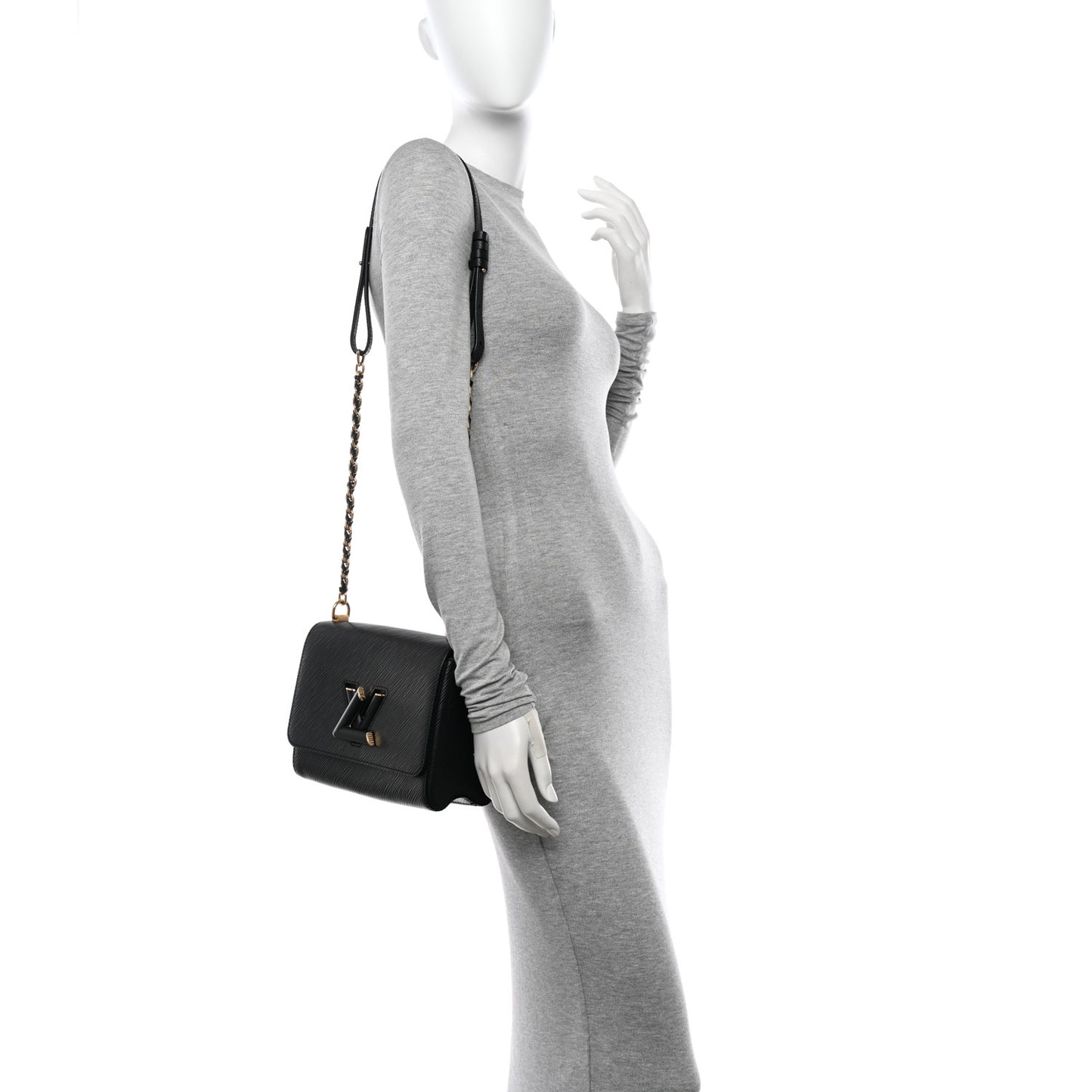 Epi Twist Shoulder Bag MM Matte Black