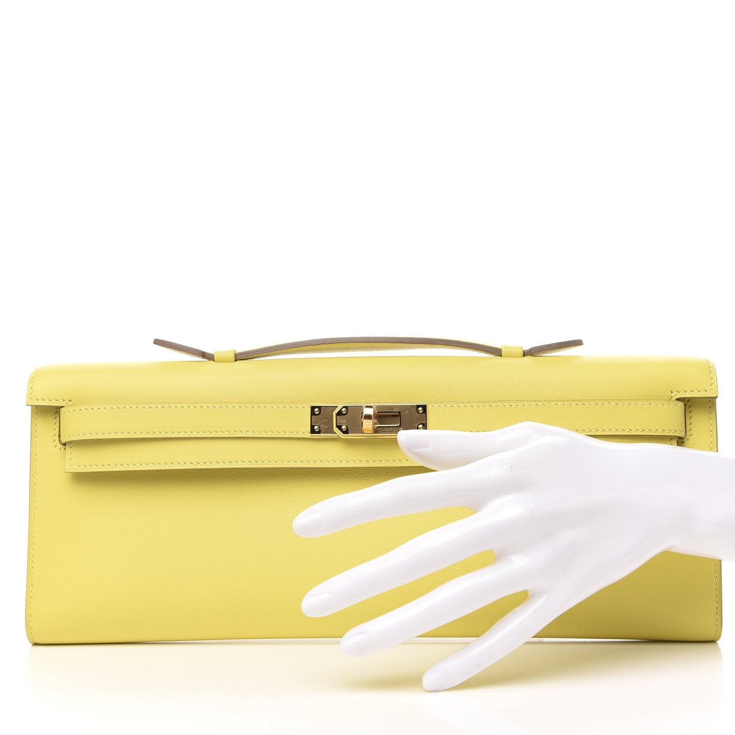 Swift Kelly Cut Clutch Pochette Lime