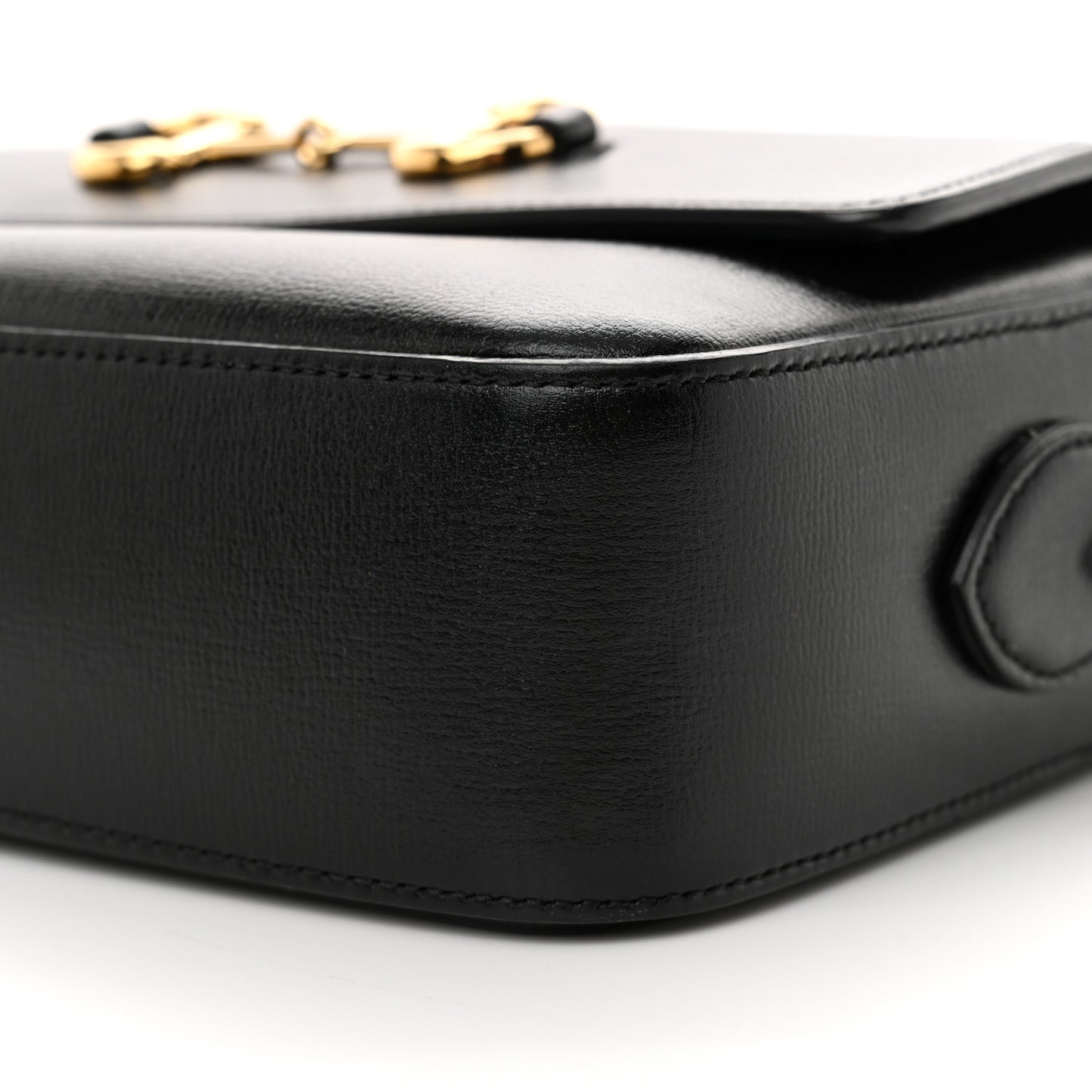 Textured Calfskin Small Horsebit 1955 Shoulder Bag Black