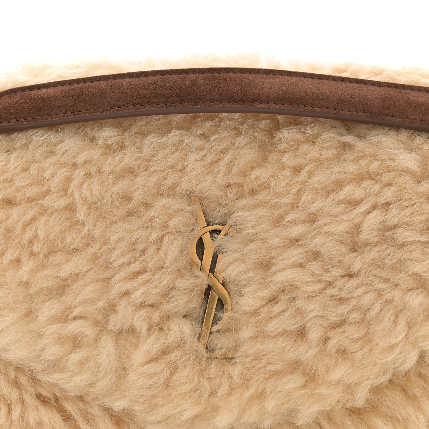 Shearling Calypso Crossbody Crema Naturel Dark Cigar