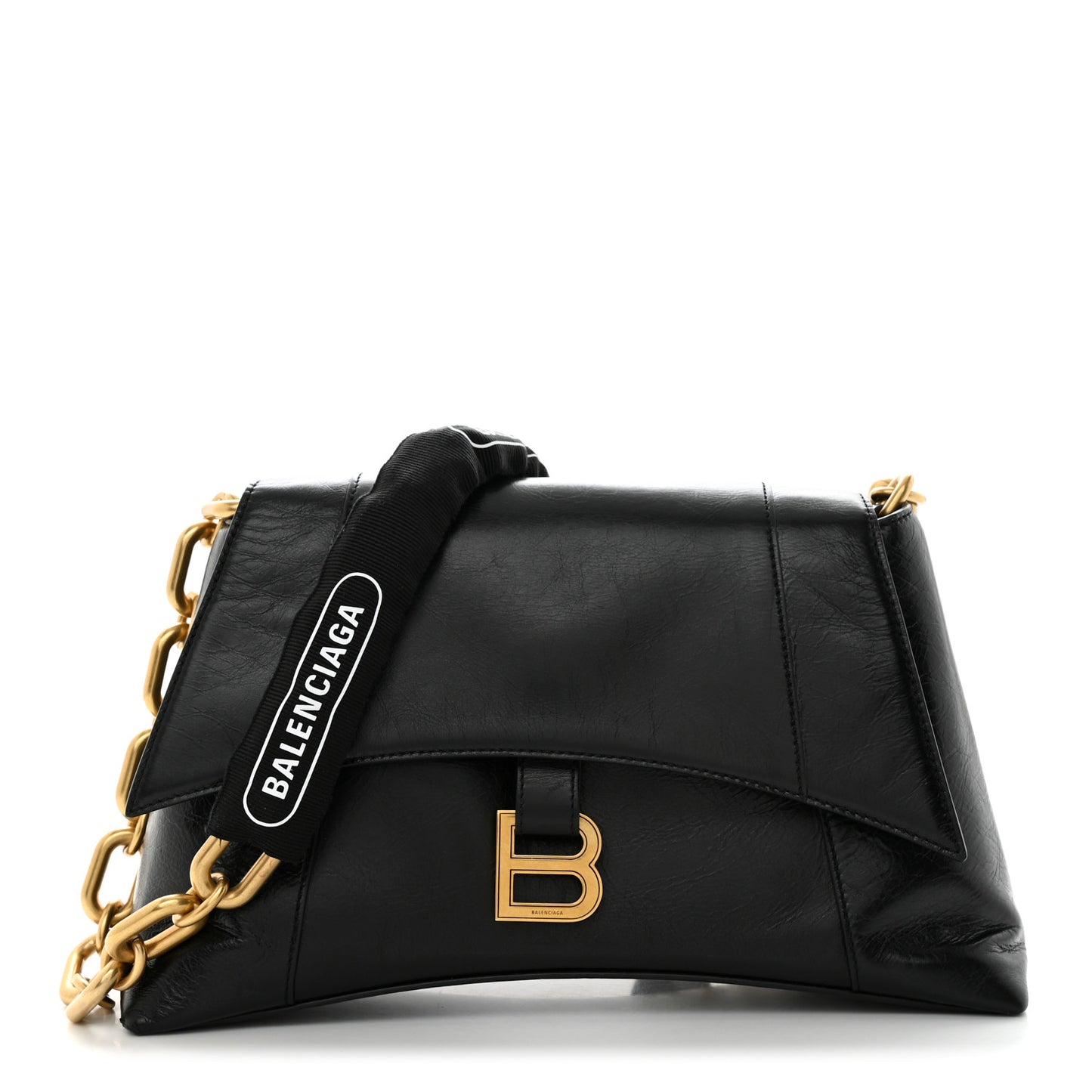 Paper Calfskin S Downtown Chain Shoulder Bag Black