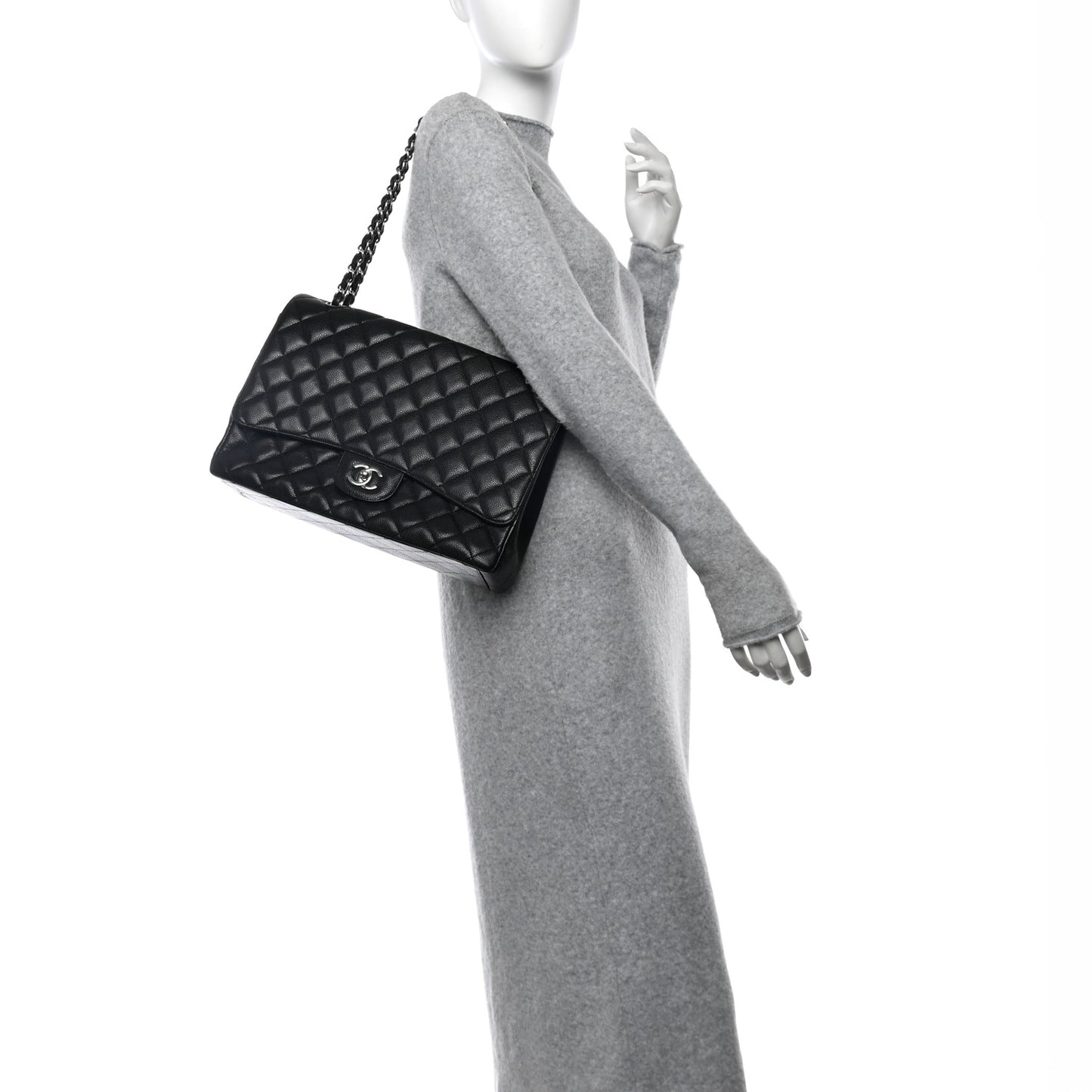 Caviar Quilted Maxi Single Flap Black