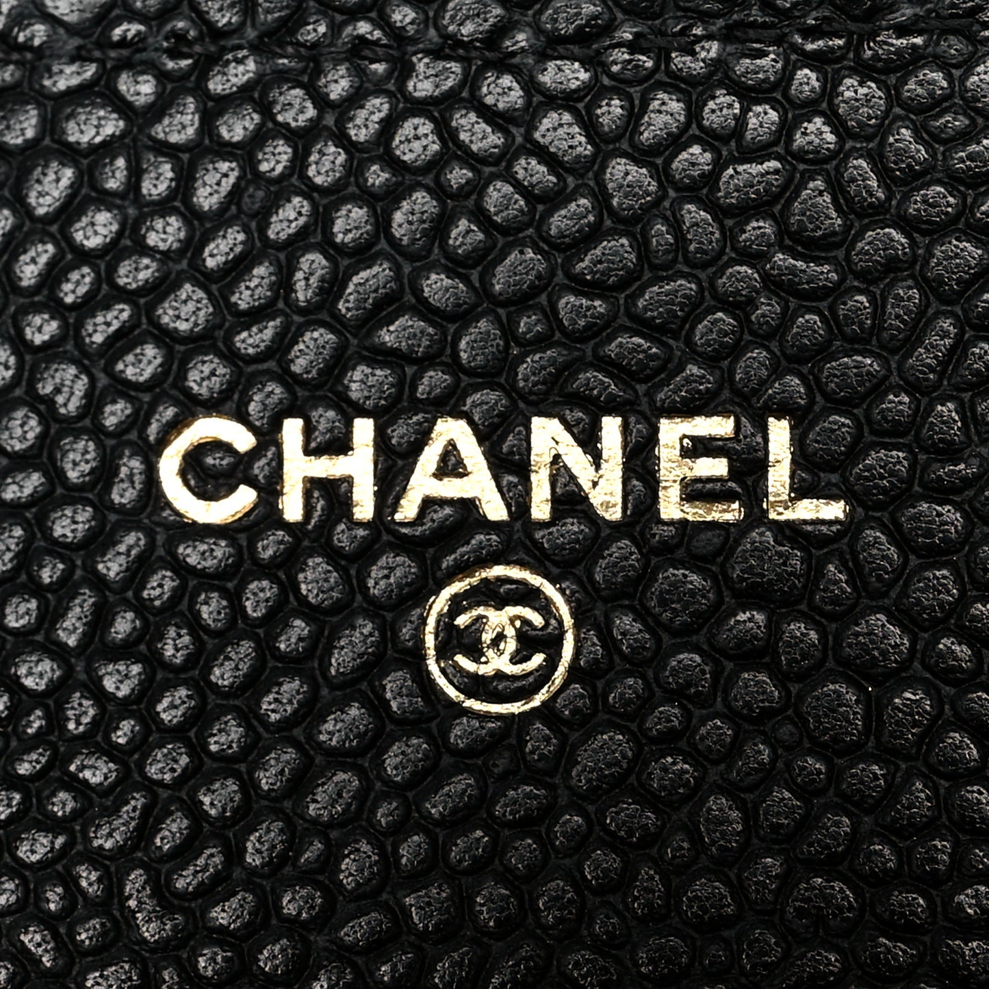 Caviar Quilted Flap Card Holder Wallet Black