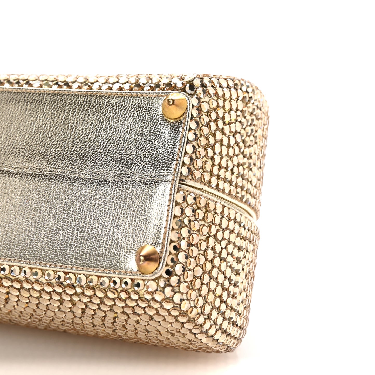 Swarovski Crystal Minaudiere Clutch Gold