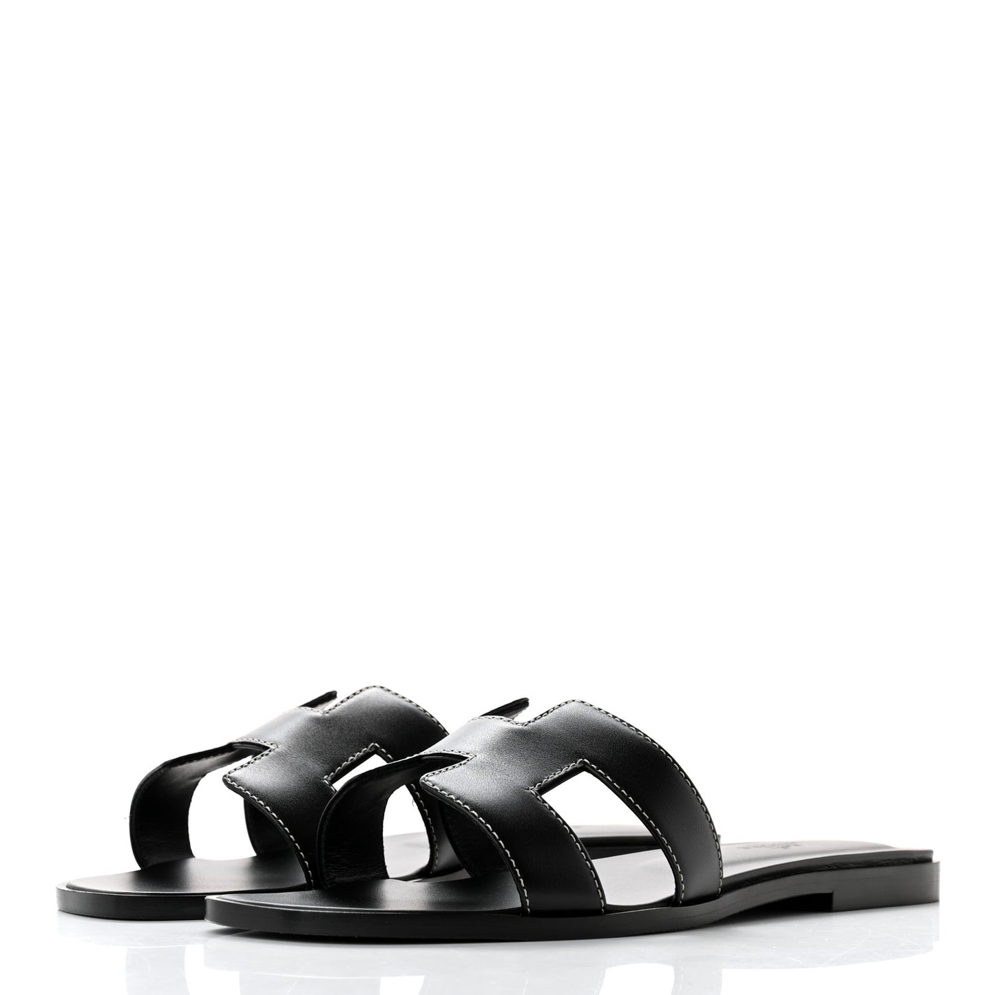 Box Calfskin Oran Sandals 38 Black