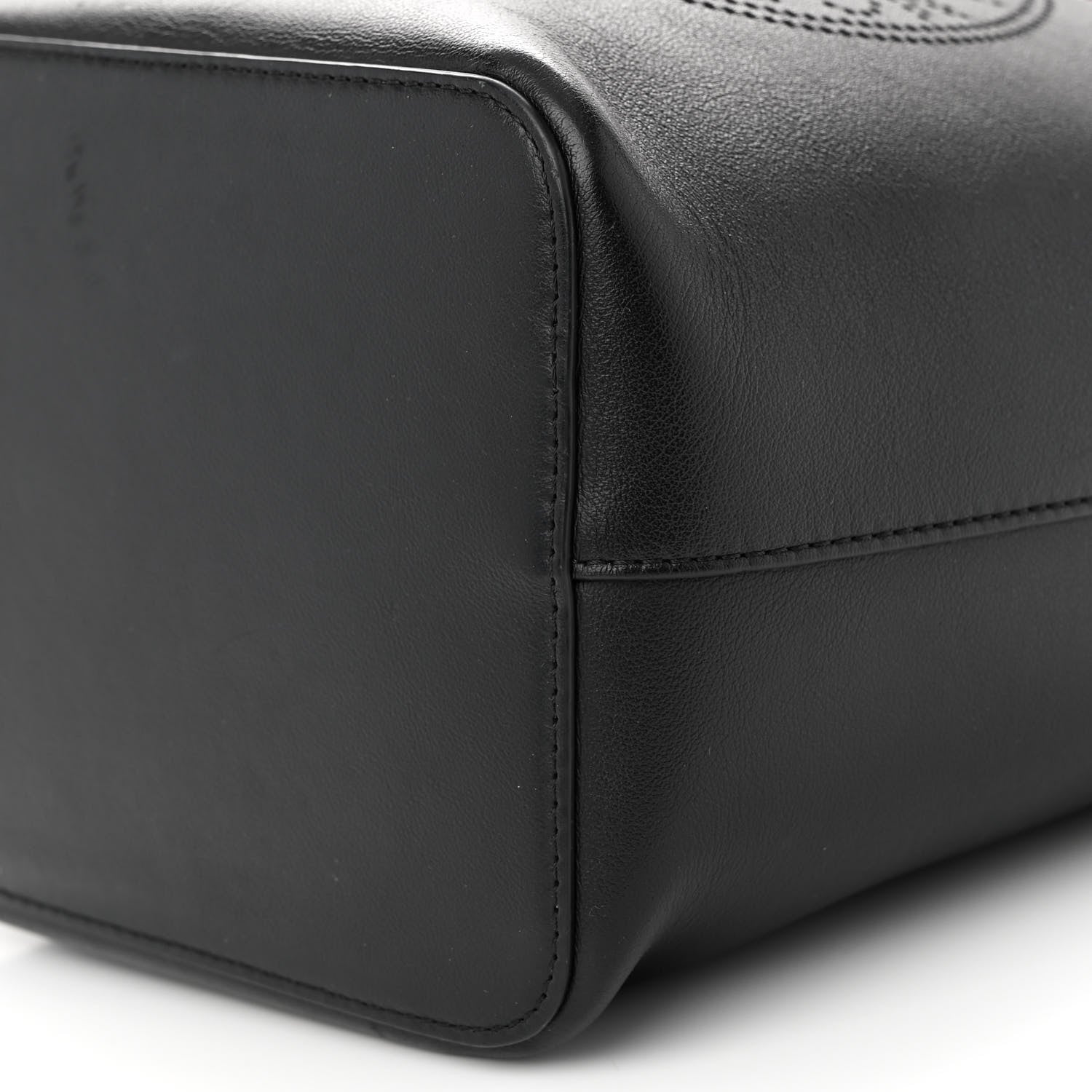 Fendi Vitello Grace F is Fendi Stamp Patch Perforated Small Mon Tresor Bucket Bag Black 9 of 10