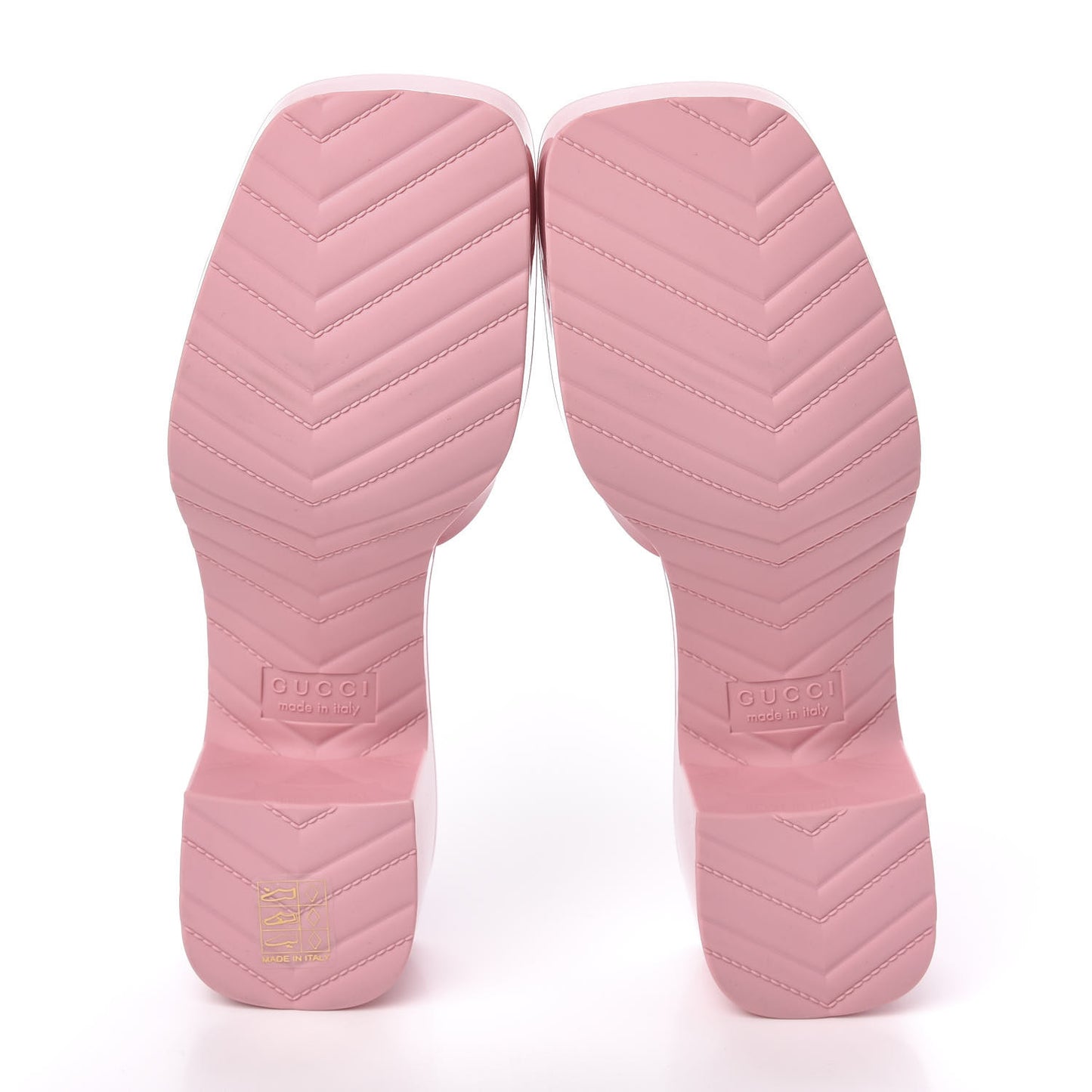 Rubber Gucci Logo Womens Platform 20/60mm Slide Sandals 36 Wild Rose