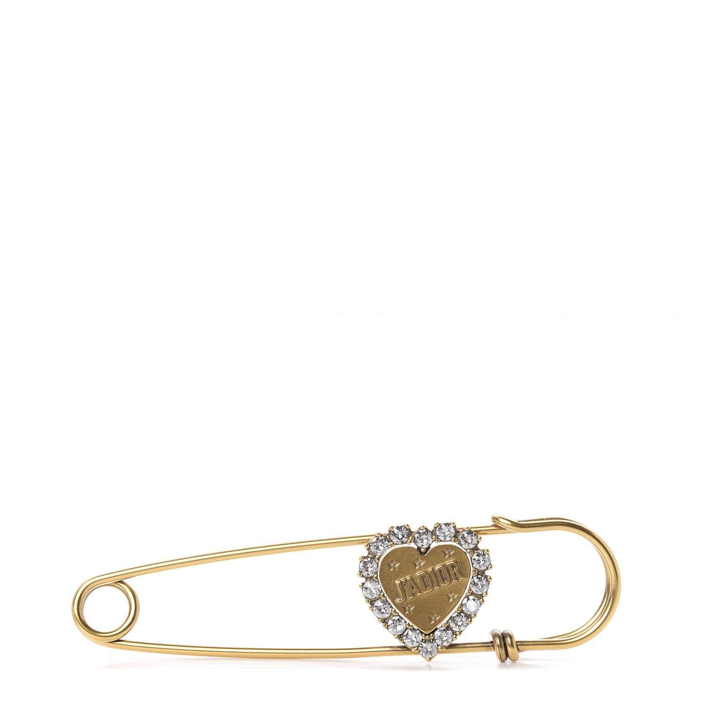 Crystal Heart Jadior Brooch Aged Gold