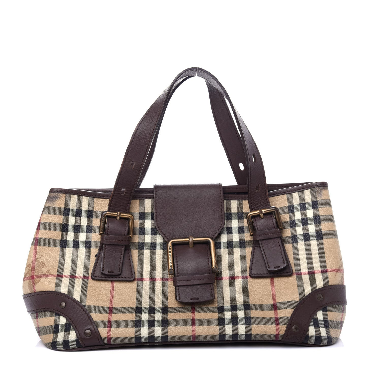 Haymarket Check Buckle Satchel Chocolate
