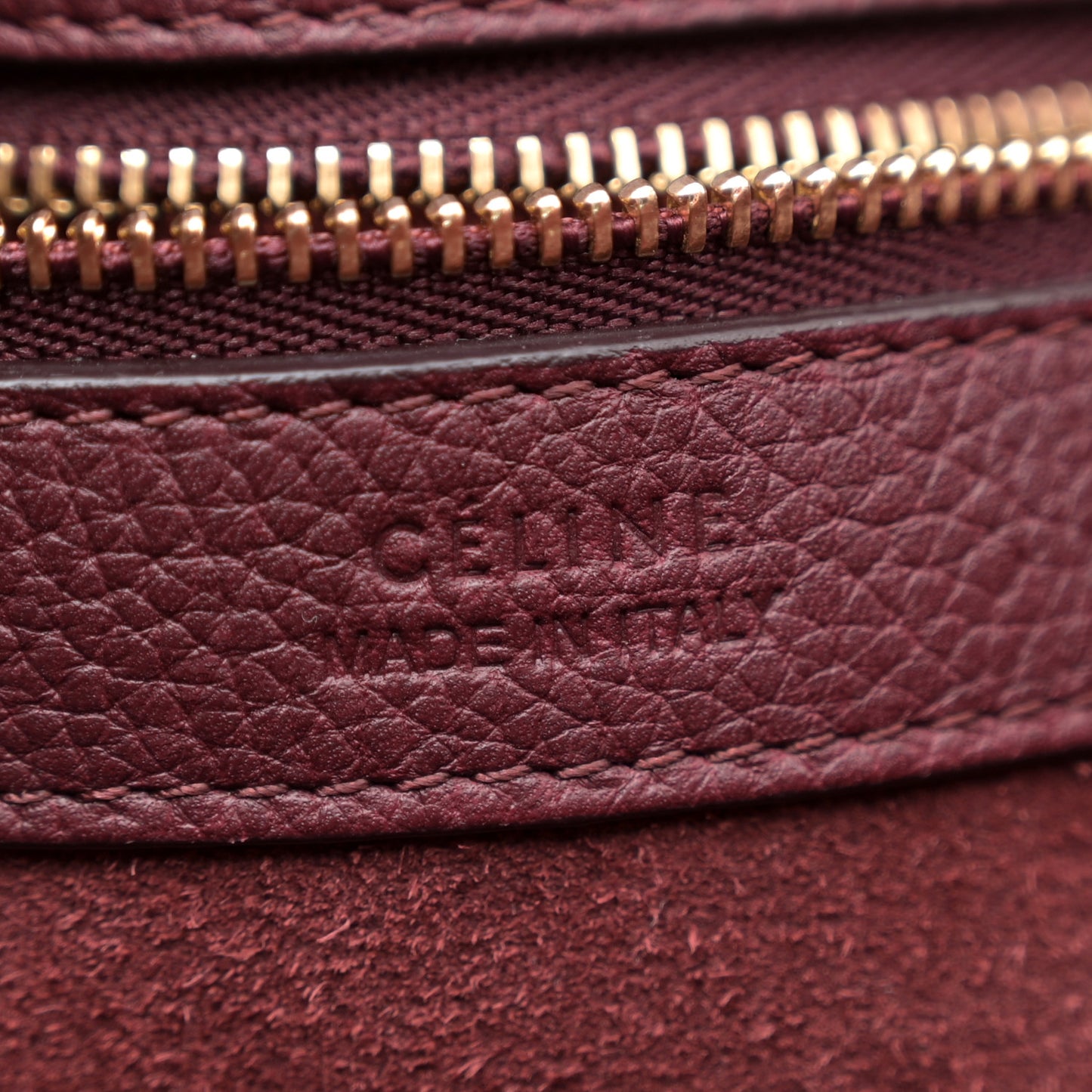 Soft Grained Calfskin Small Belt Cabas Phantom Burgundy