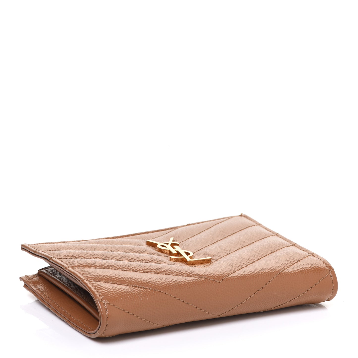 Grain De Poudre Matelasse Chevron Monogram Zipped Card Case Natural Dark