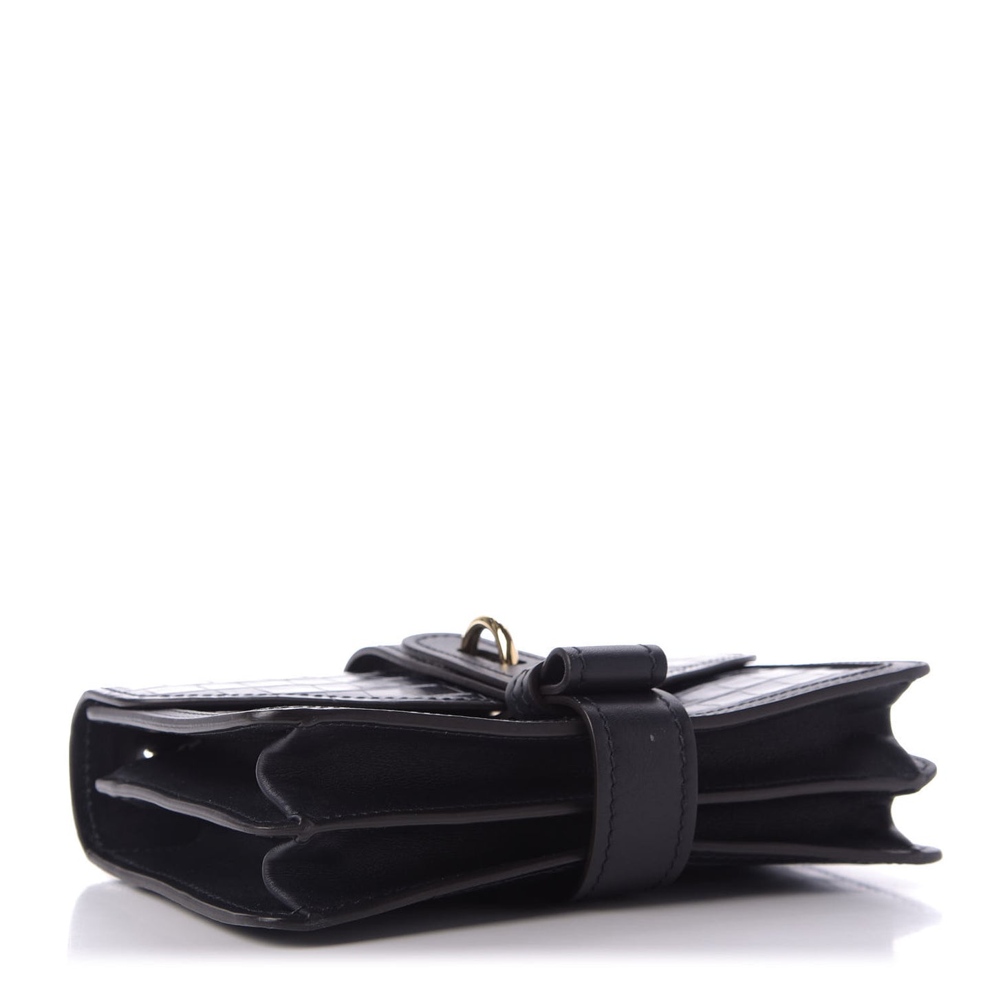 Calfskin Crocodile Embossed Aby Chain Shoulder Bag Full Blue