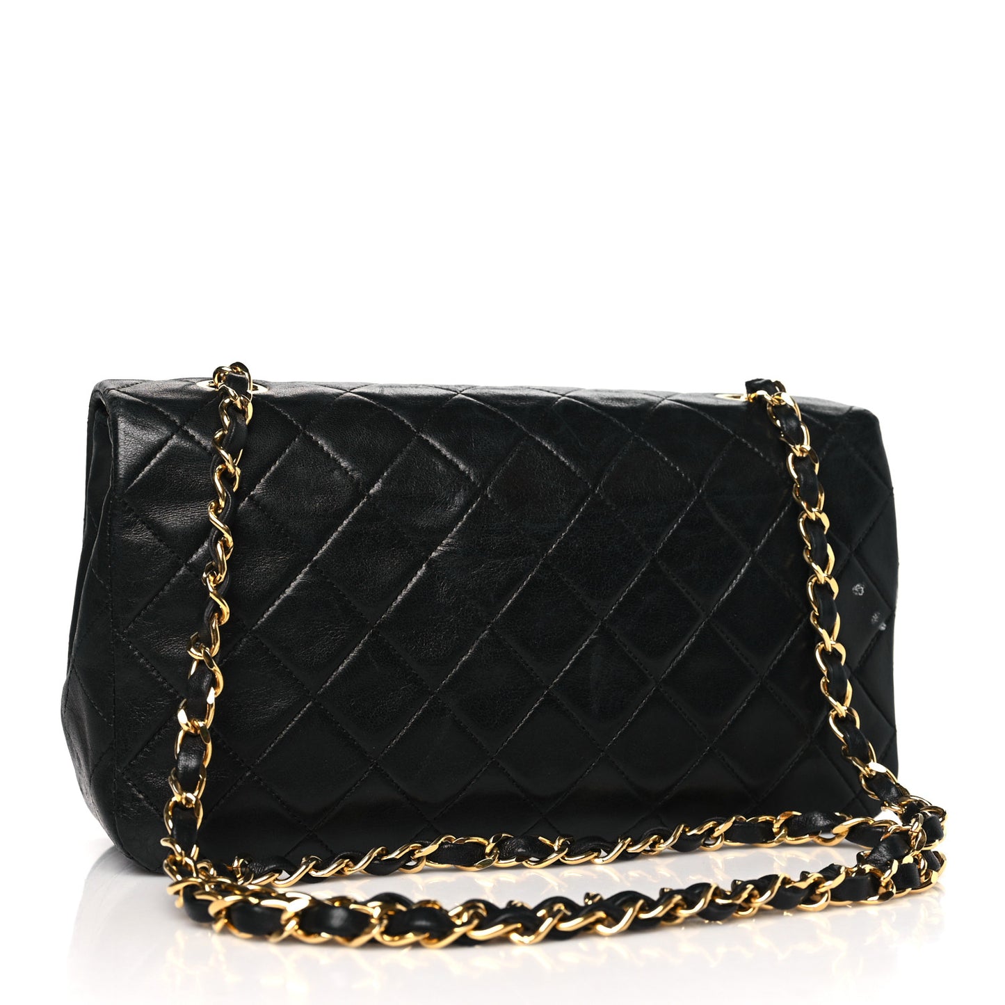 Lambskin Quilted Small Single Flap Black