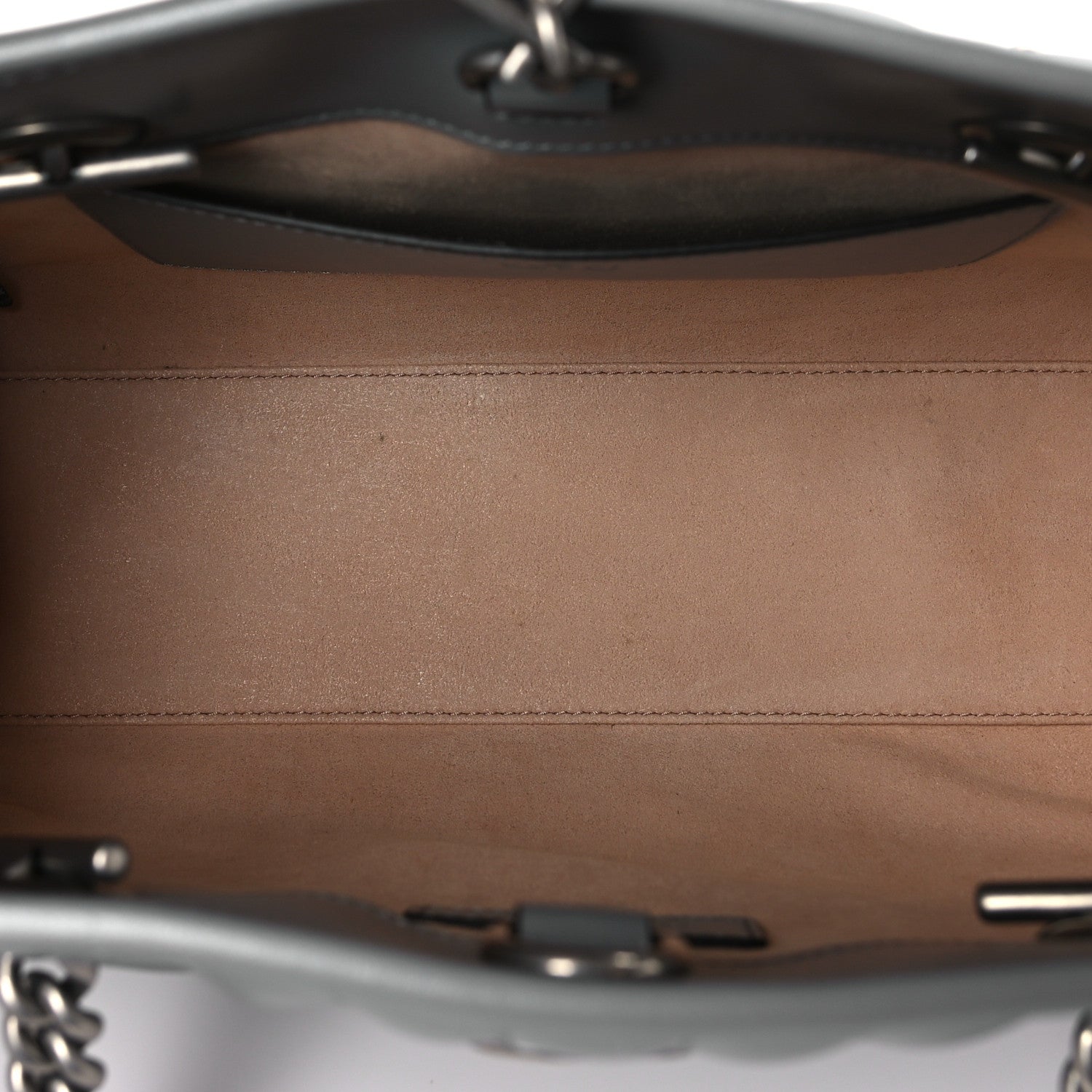 Gucci Calfskin Matelasse Aria Small GG Marmont Shoulder Tote Deep Grey 5 of 9