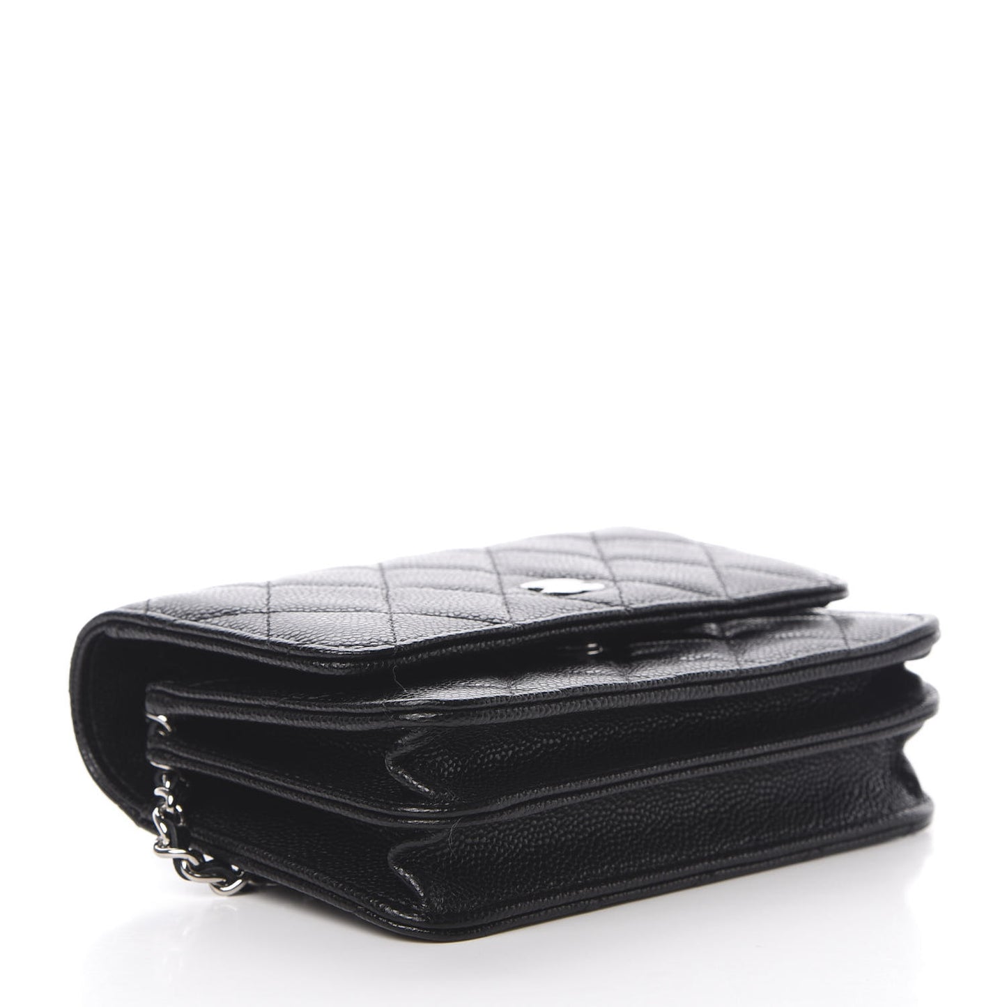 Caviar Quilted Mini Wallet On Chain WOC Black