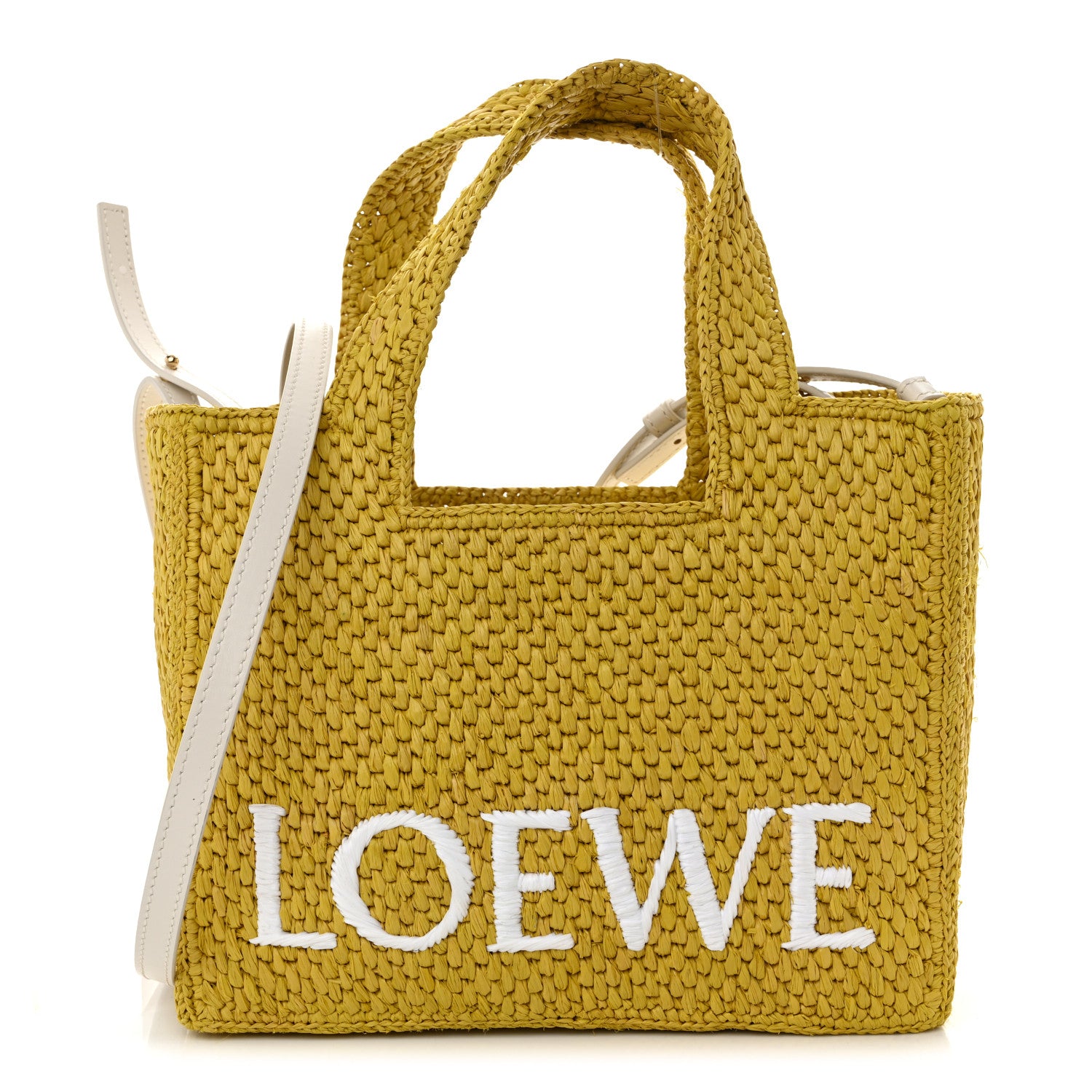 Loewe X PAULA'S IBIZA Raffia Font Tote Ochre 1893307 – FASHIONPHILE