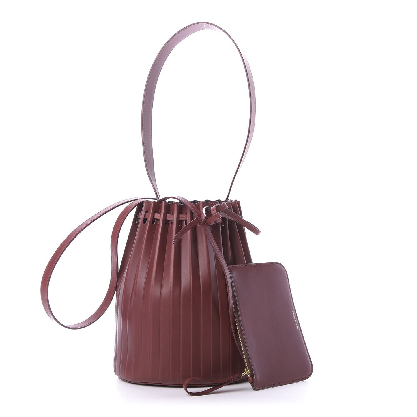 Vegetable Tanned Calfskin Pleated Bucket Bag Borbo