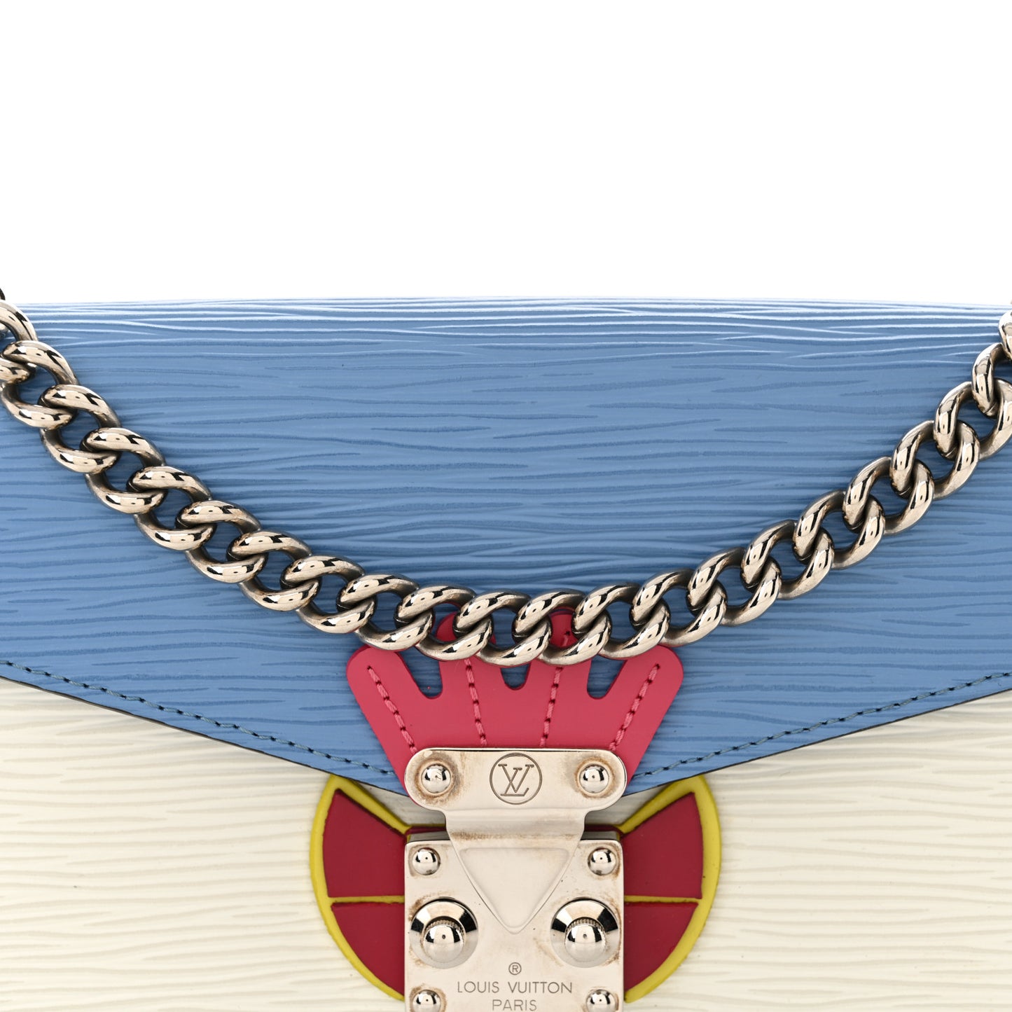 Epi Tribal Mask Chain Wallet Blue White