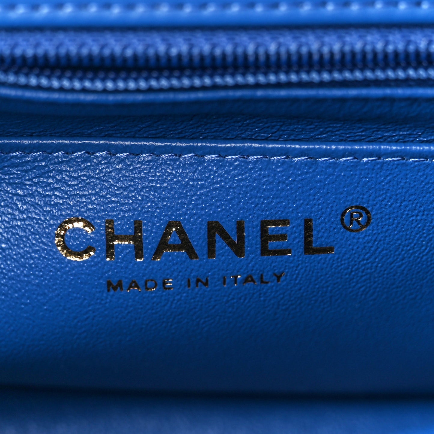 Lambskin Chevron Quilted Mini Rectangular Flap Blue